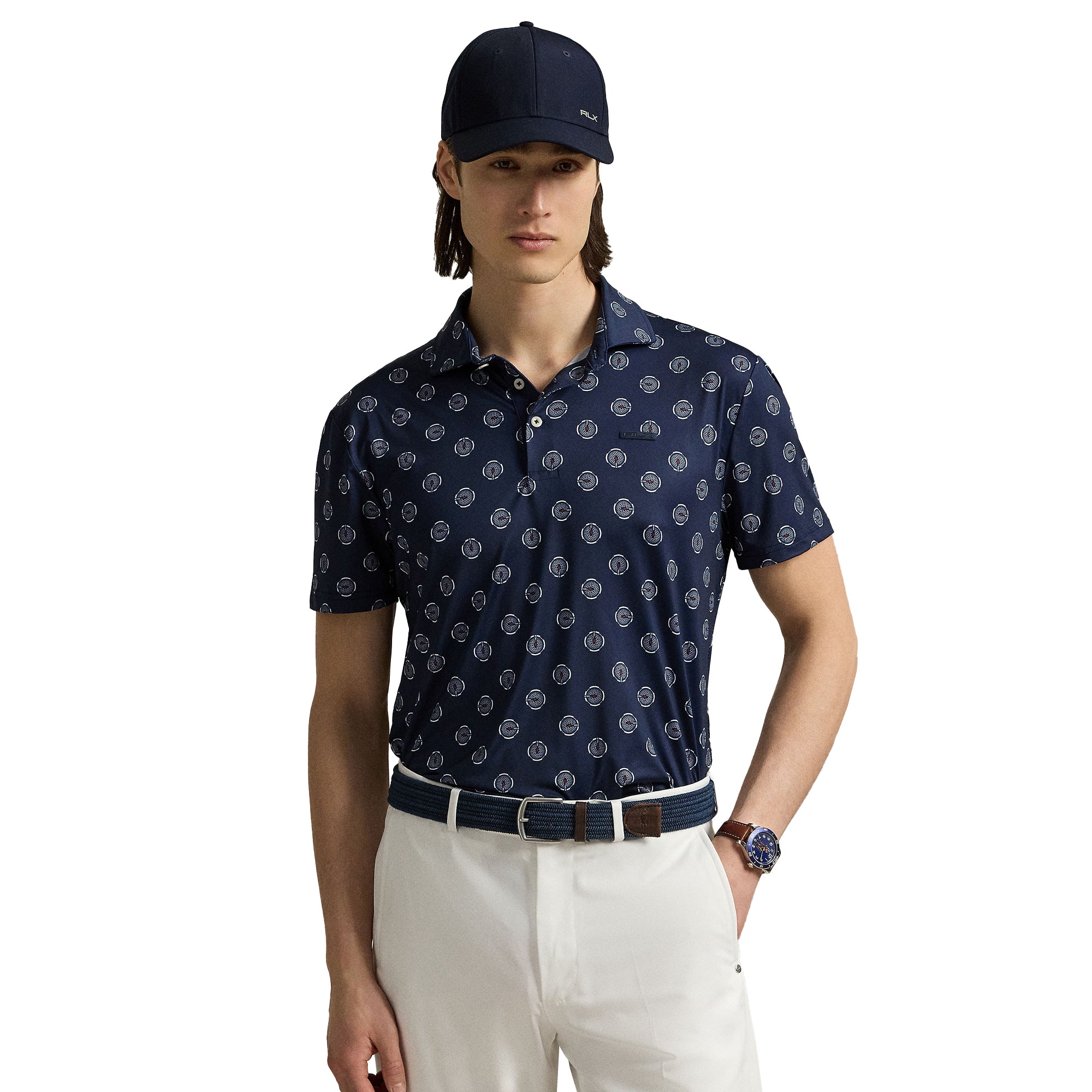 ポロシャツ RLX RALPH LAUREN/GOLF BALL PATTERN POLO RLX Ralph Lauren Golf Balls Polo Shirt - Refined Navy 001