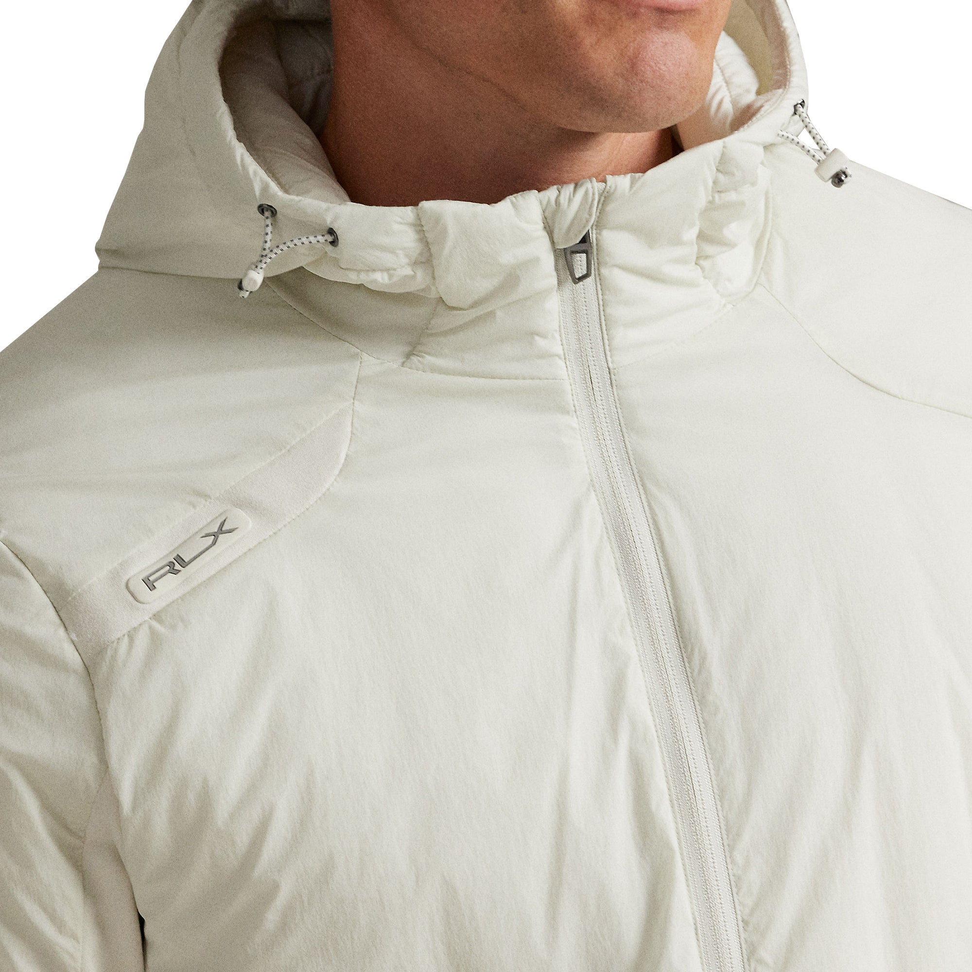 RLX Ralph Lauren Hooded Half Zip Jacket - Stone Pebble 001