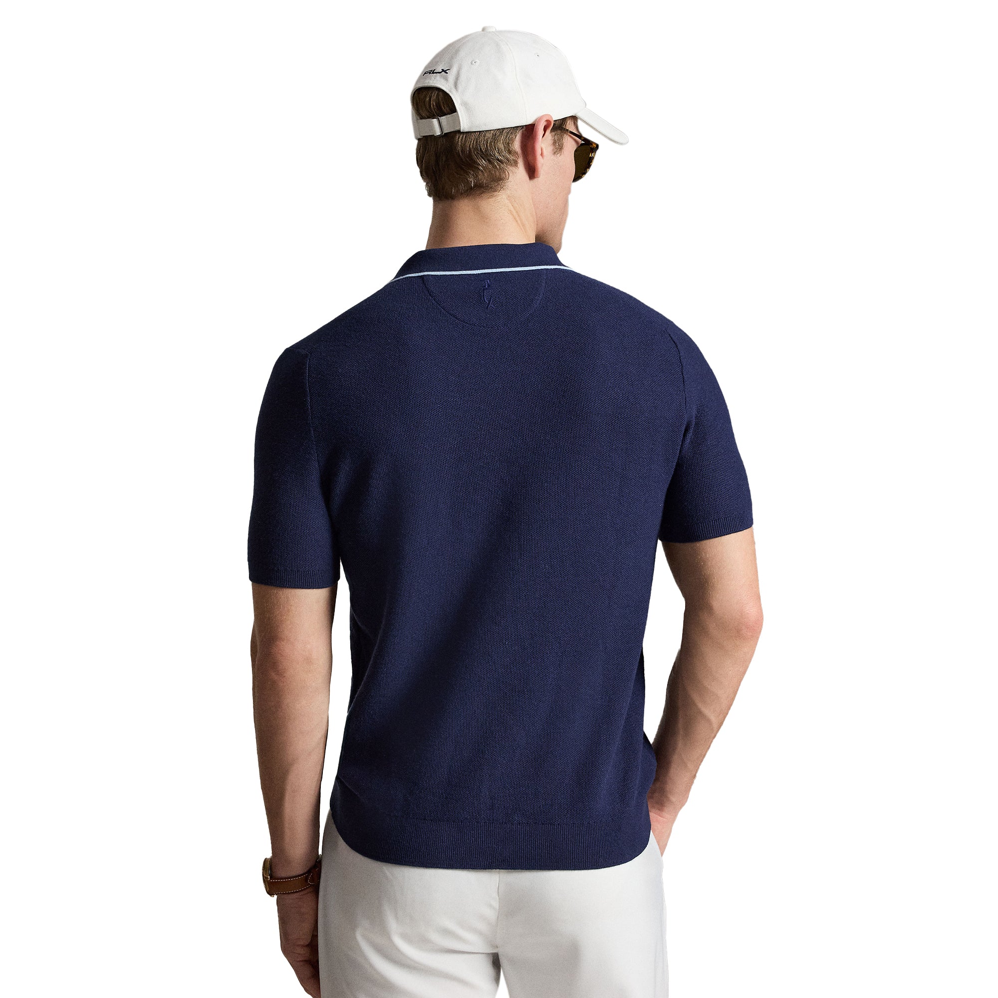 RLX Ralph Lauren Mesh Knit Polo Shirt - Refined Navy/Office Blue