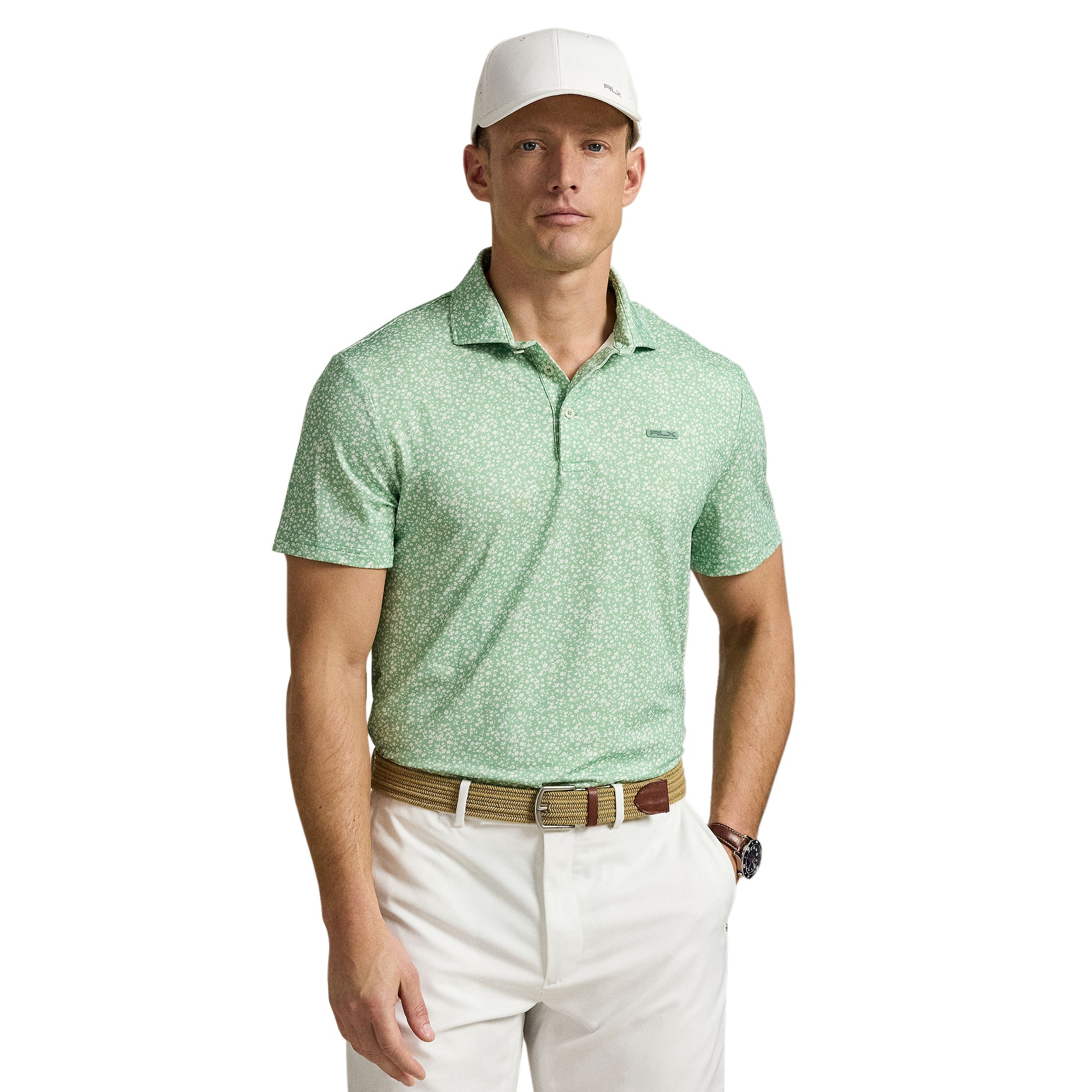 RLX Ralph Lauren Micro Toss Floral Polo Shirt - Faded Mint