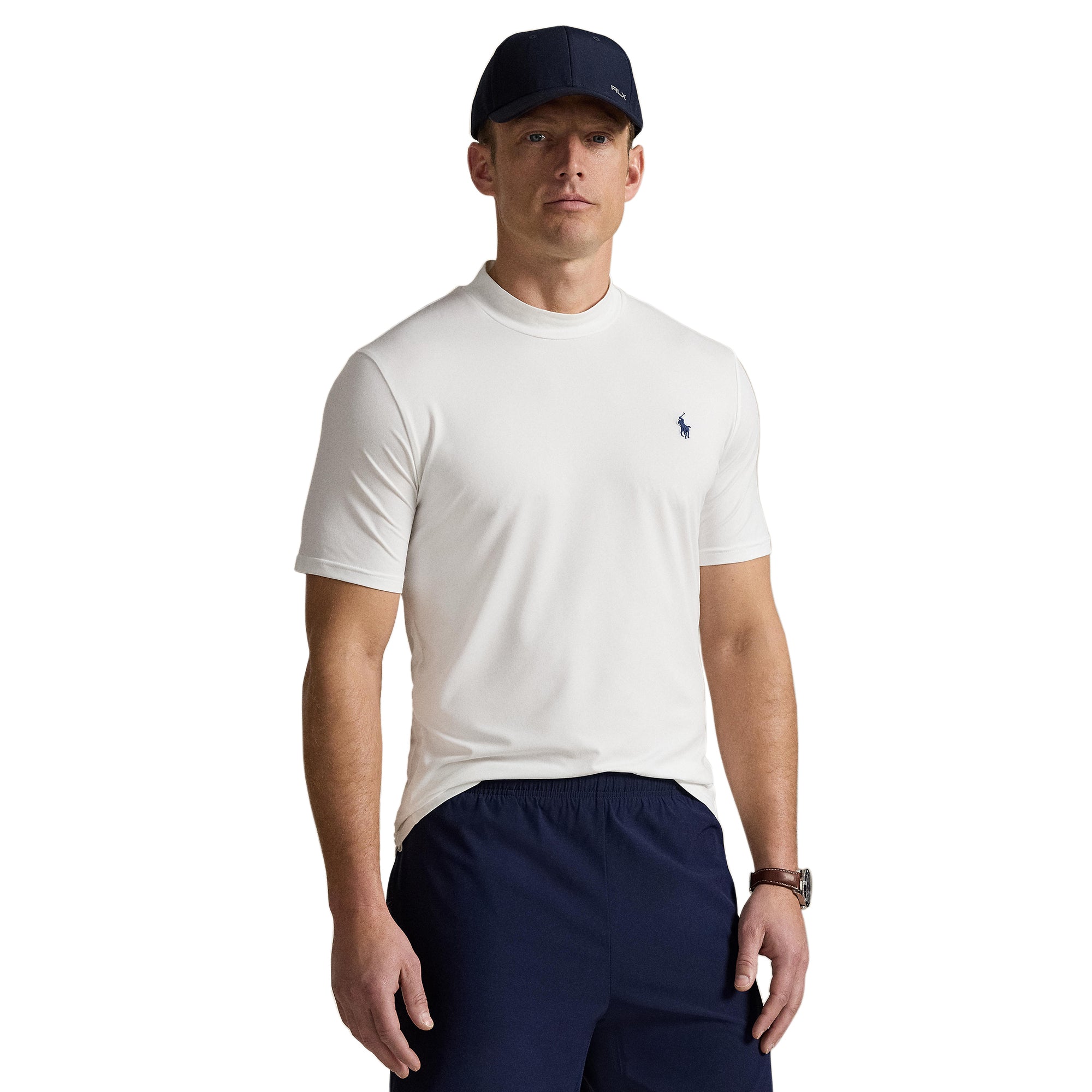 RLX Ralph Lauren Mock Neck Performance Tee - White 001