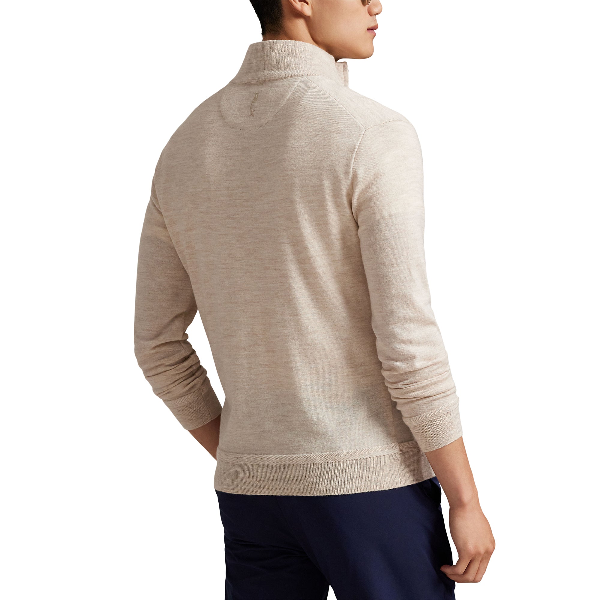 RLX Ralph Lauren Performance 1/4 Zip - Ecru Tan Heather 003