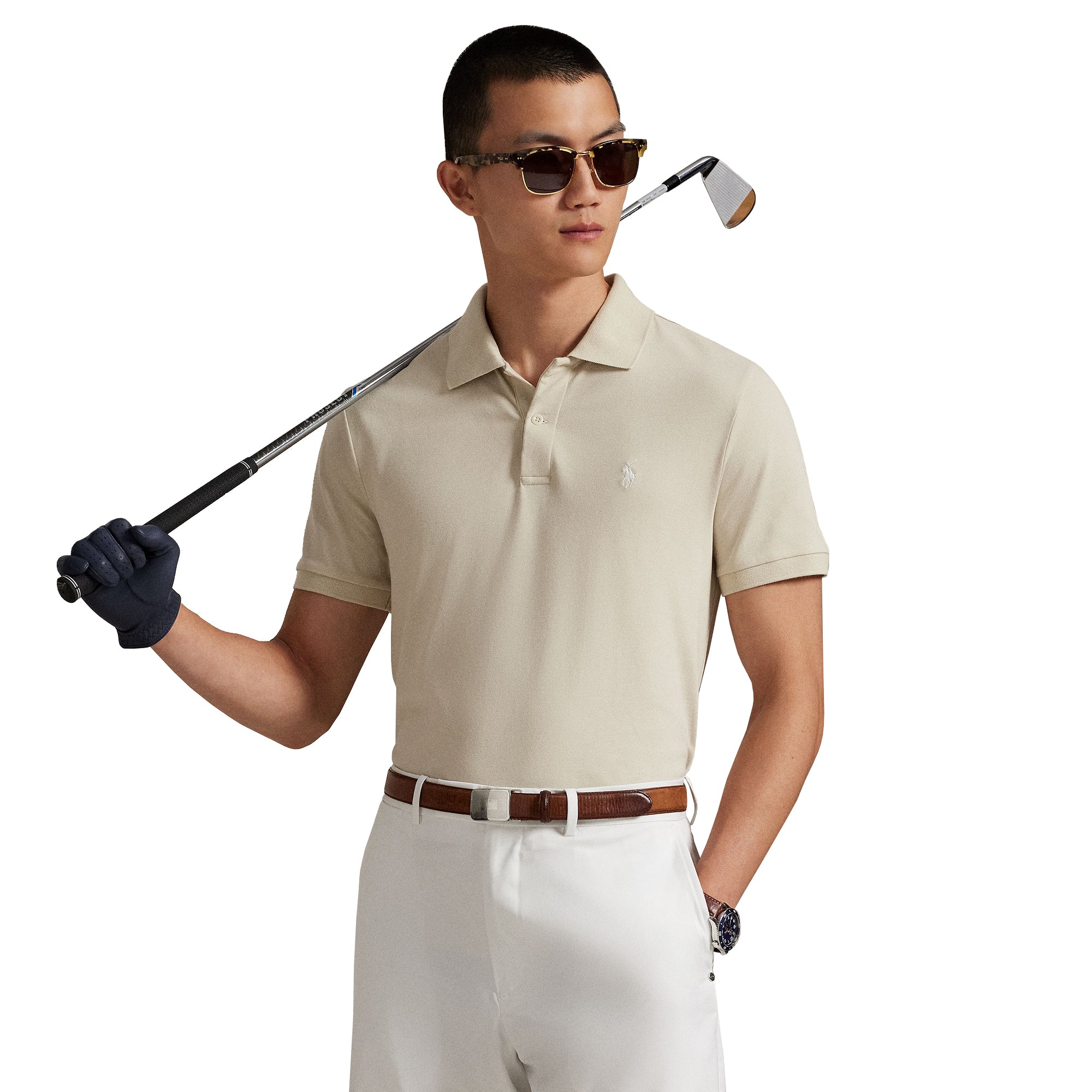 RLX Ralph Lauren Performance Polo Shirt Basic Sand 004