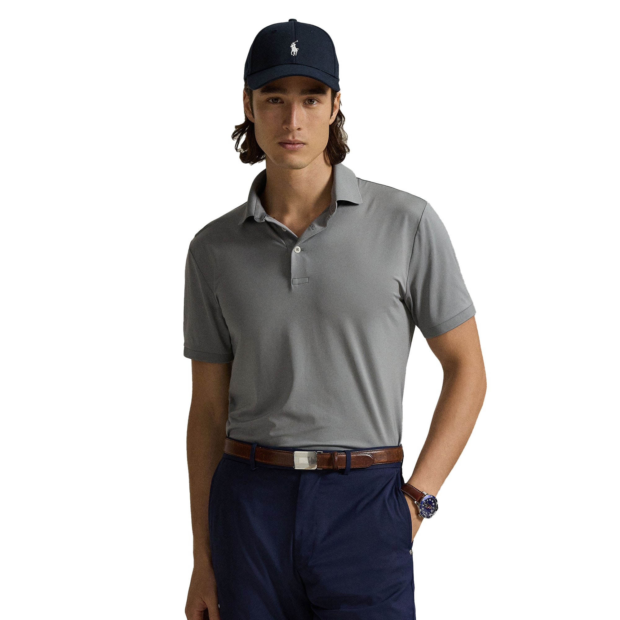 RLX Ralph Lauren Performance Polo Shirt - Peak Grey 002