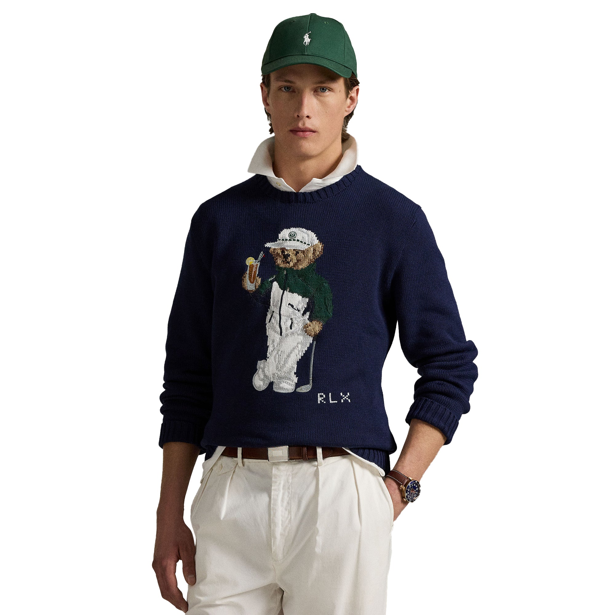 RLX Ralph Lauren Polo Bear Performance Sweater Refined Navy 001