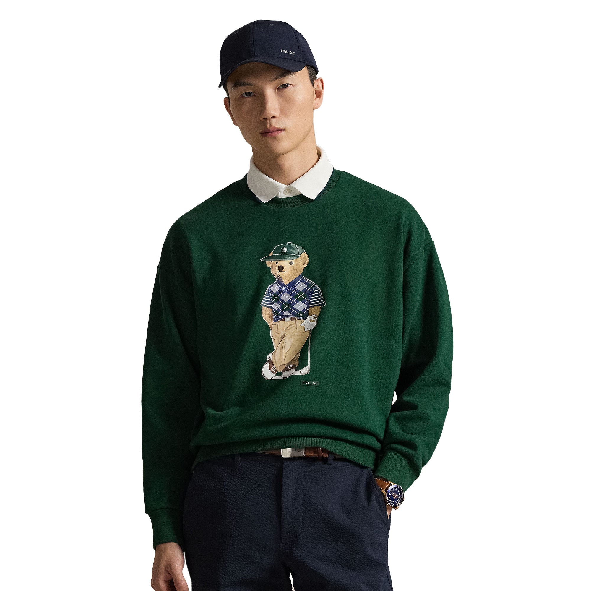 RLX Ralph Lauren Polo Bear Relaxed Sweater - Moss Agate 002