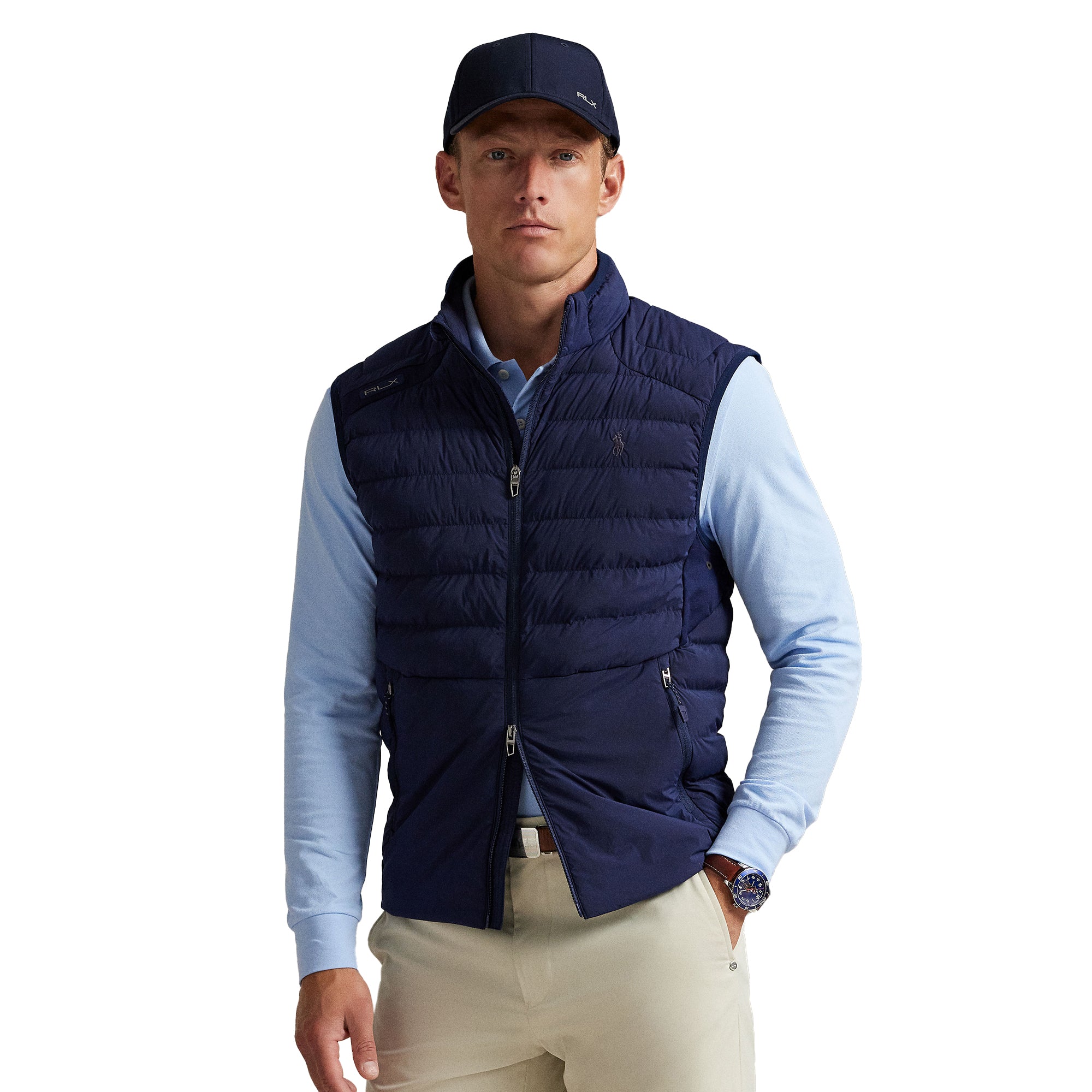 RLX Ralph Lauren Quilted Full Zip Vest - Refined Navy 001