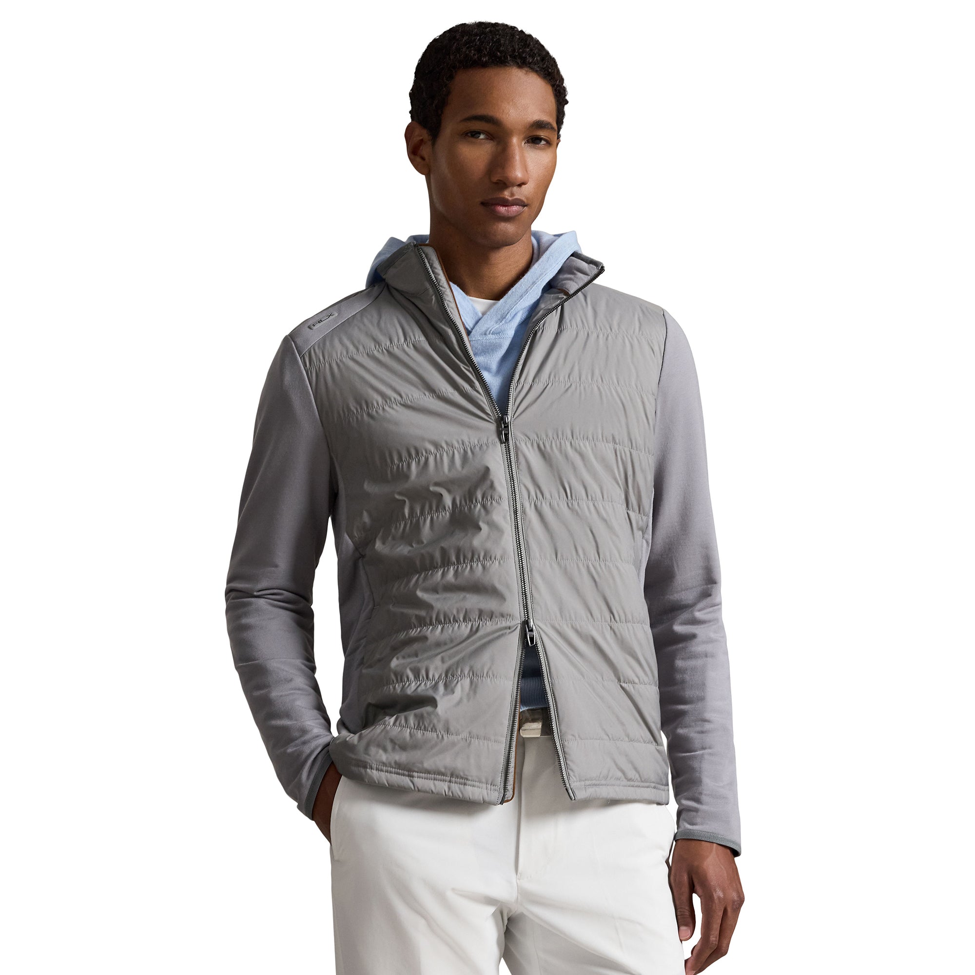 RLX Ralph Lauren Quilted Hybrid Full Zip Golf Jacket - Peak Grey