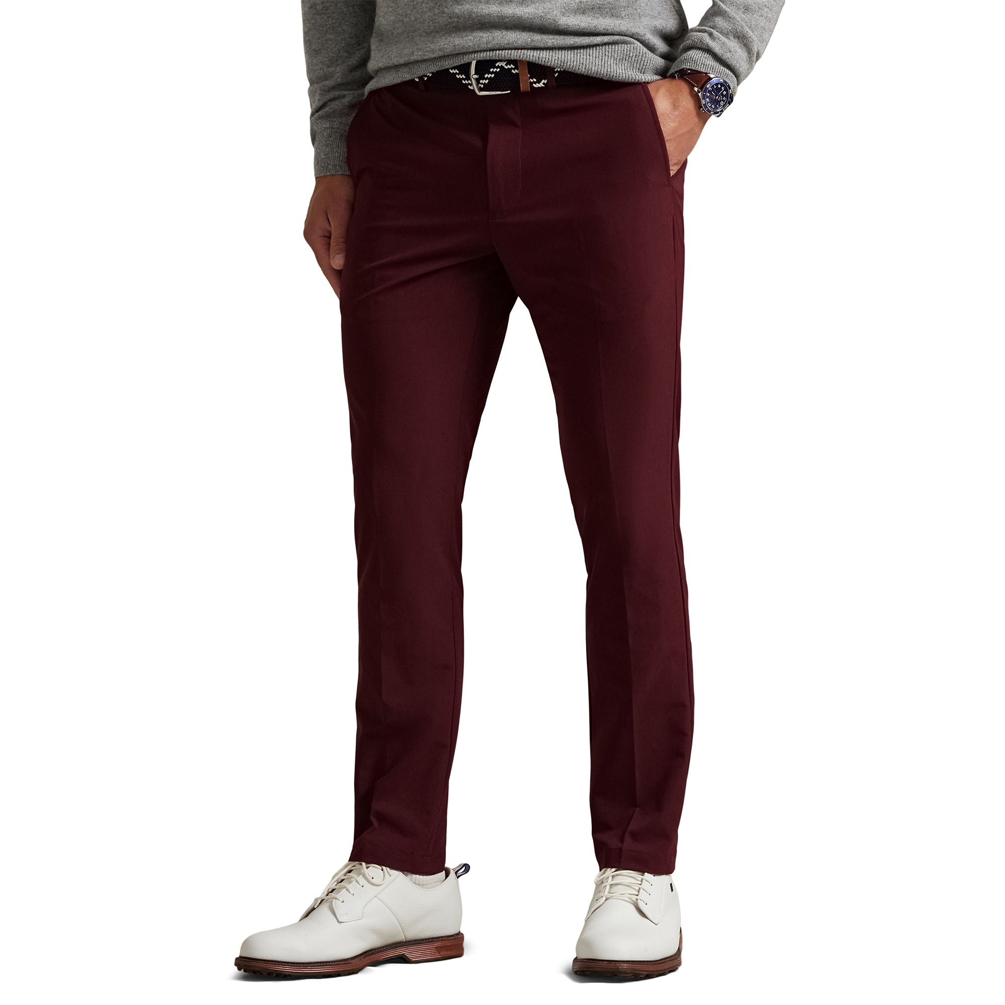 RLX Ralph Lauren Slim Fit Performance Trousers - Rich Ruby 001
