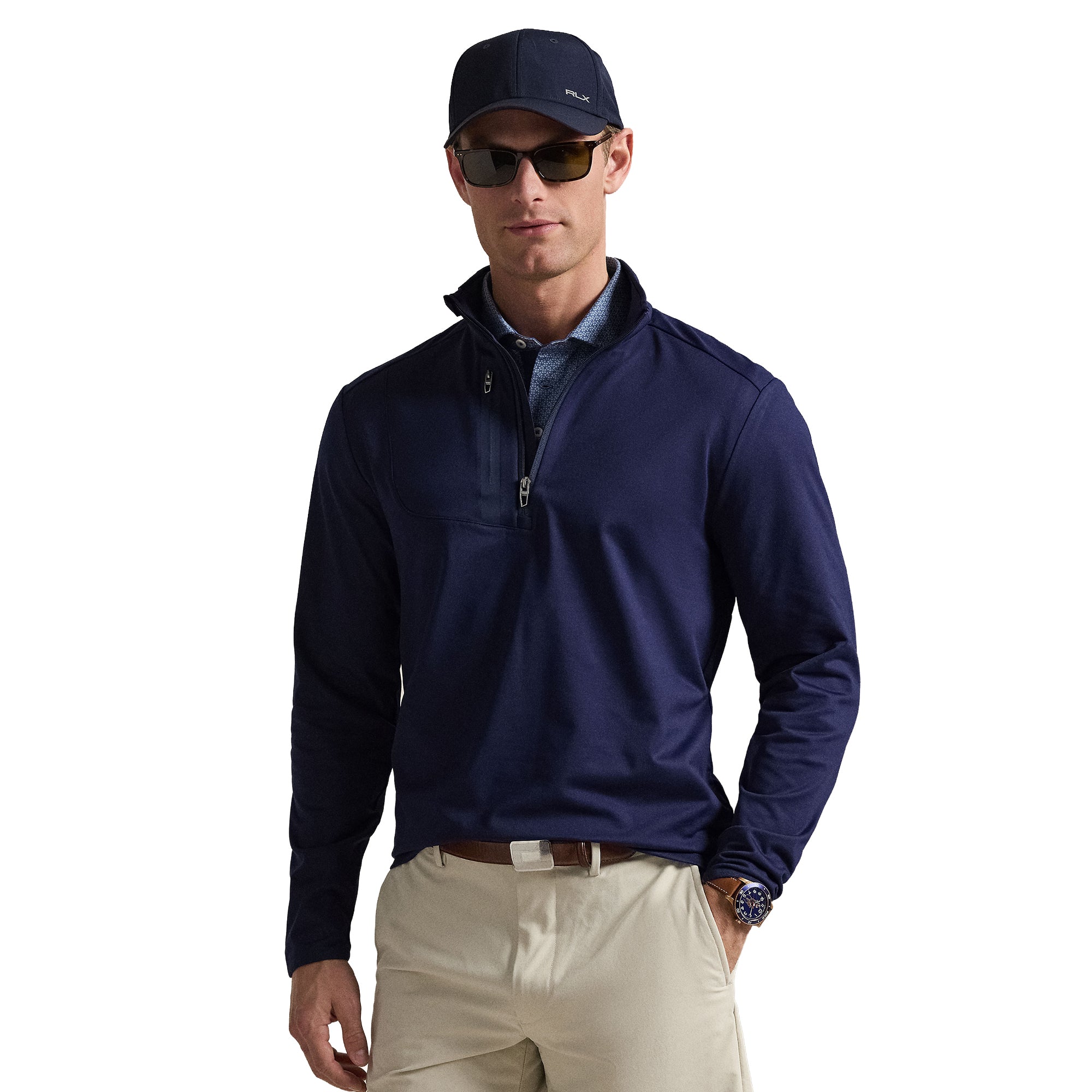 RLX Ralph Lauren Stretch Jersey Half Zip - Refined Navy 002