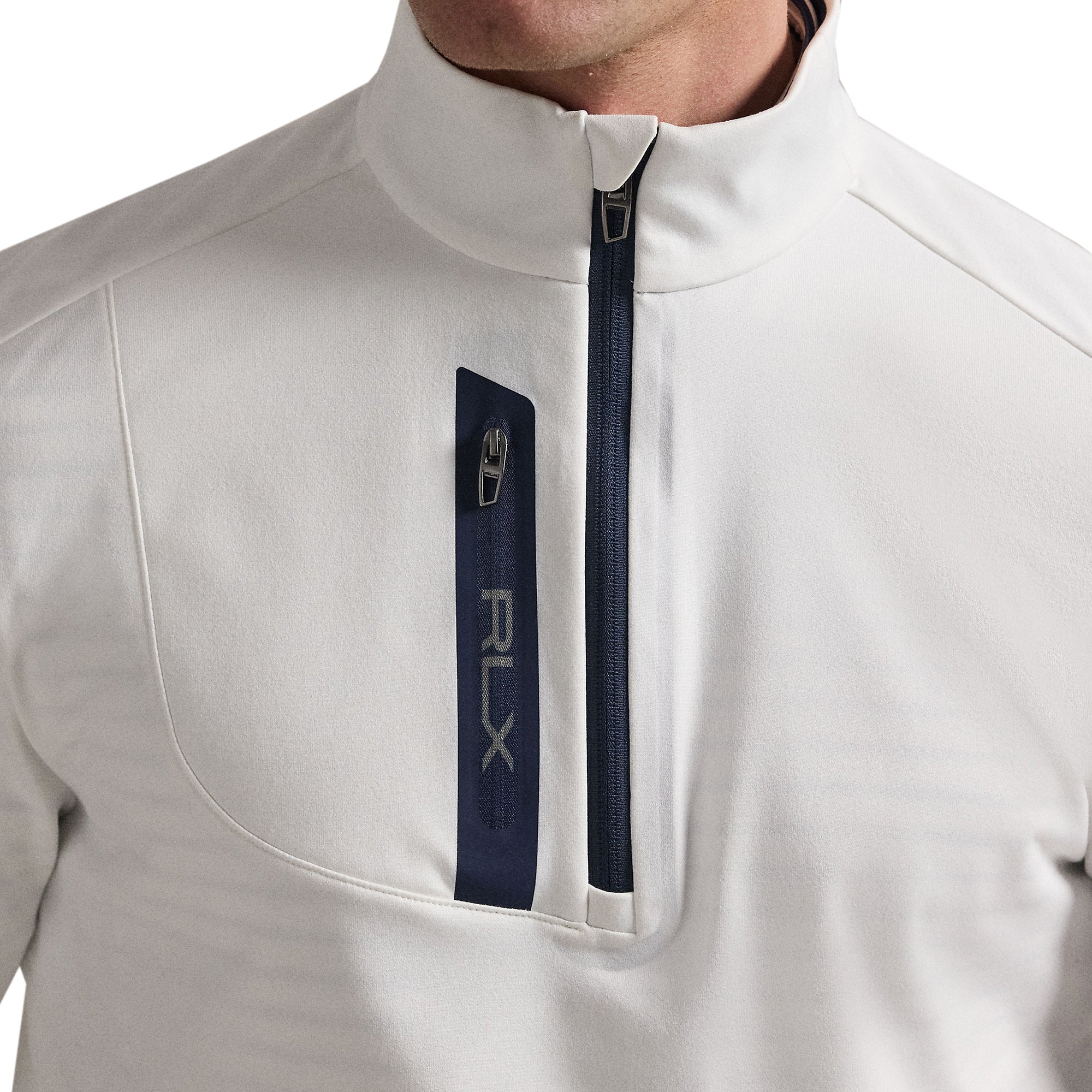 RLX Ralph Lauren Stretch Jersey Half Zip - Ceramic White 008