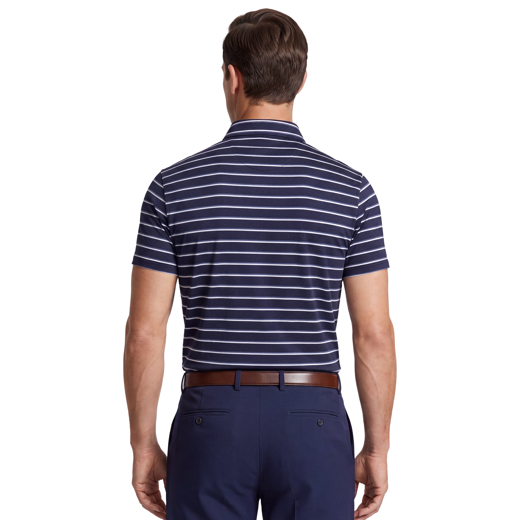 RLX Ralph Lauren Tour Pro Logo Striped Golf Polo Shirt - Royal