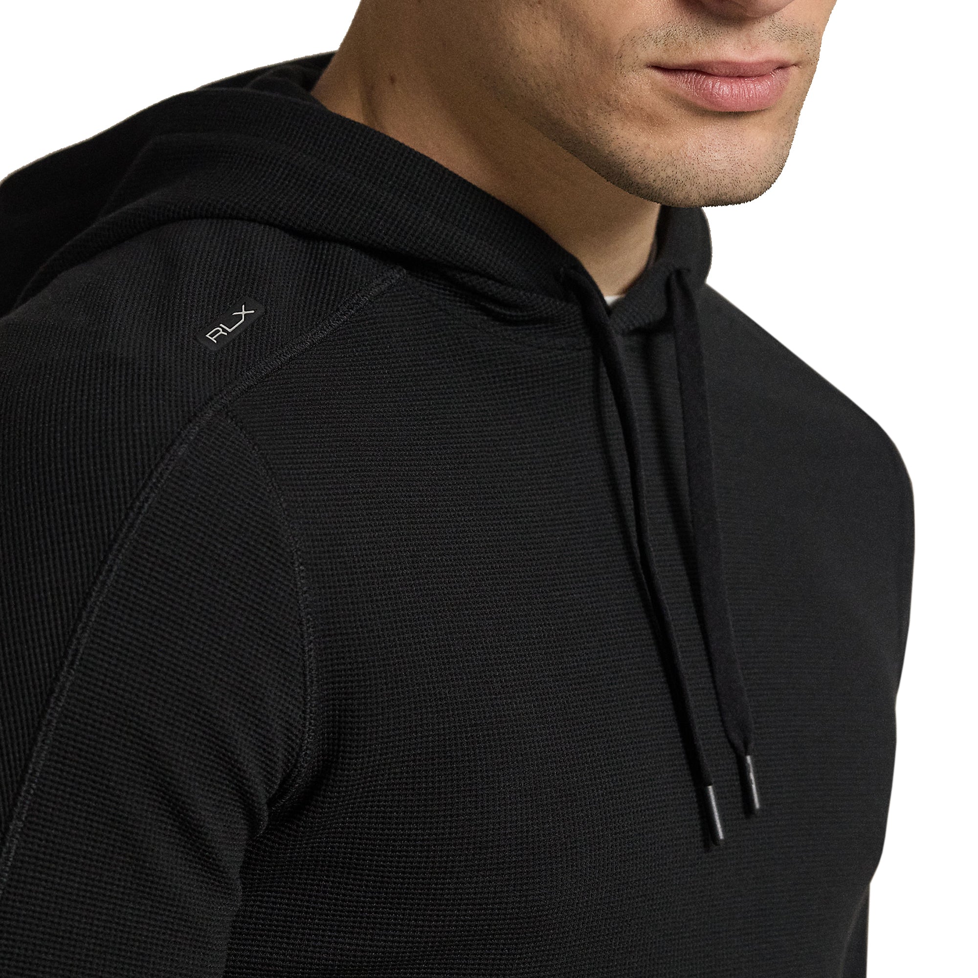 RLX Ralph Lauren Waffle Knit Hoodie - Polo Black 008 - 785A84597