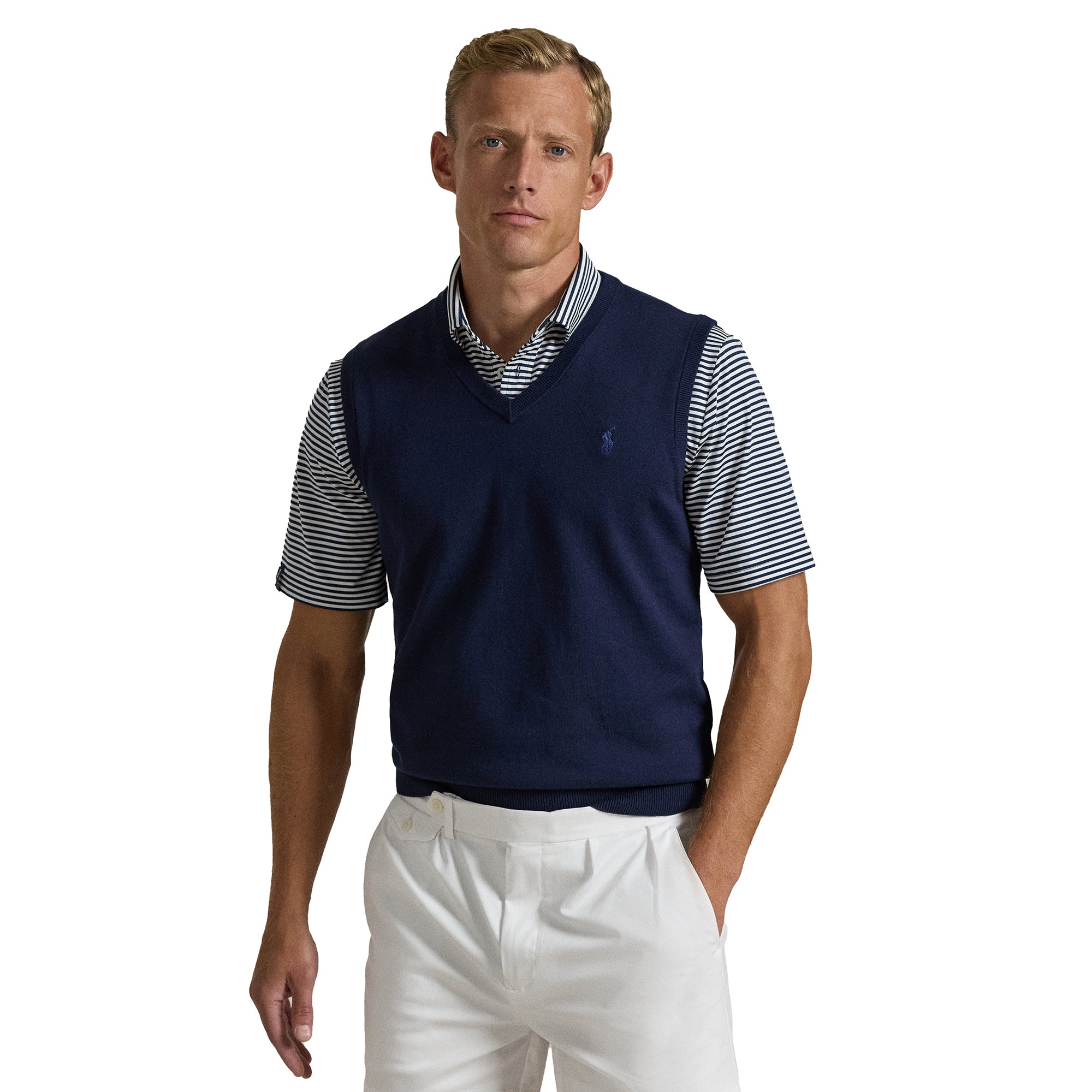 RLX Ralph Lauren Sweater V-Neck Vest Refined Navy 785931318