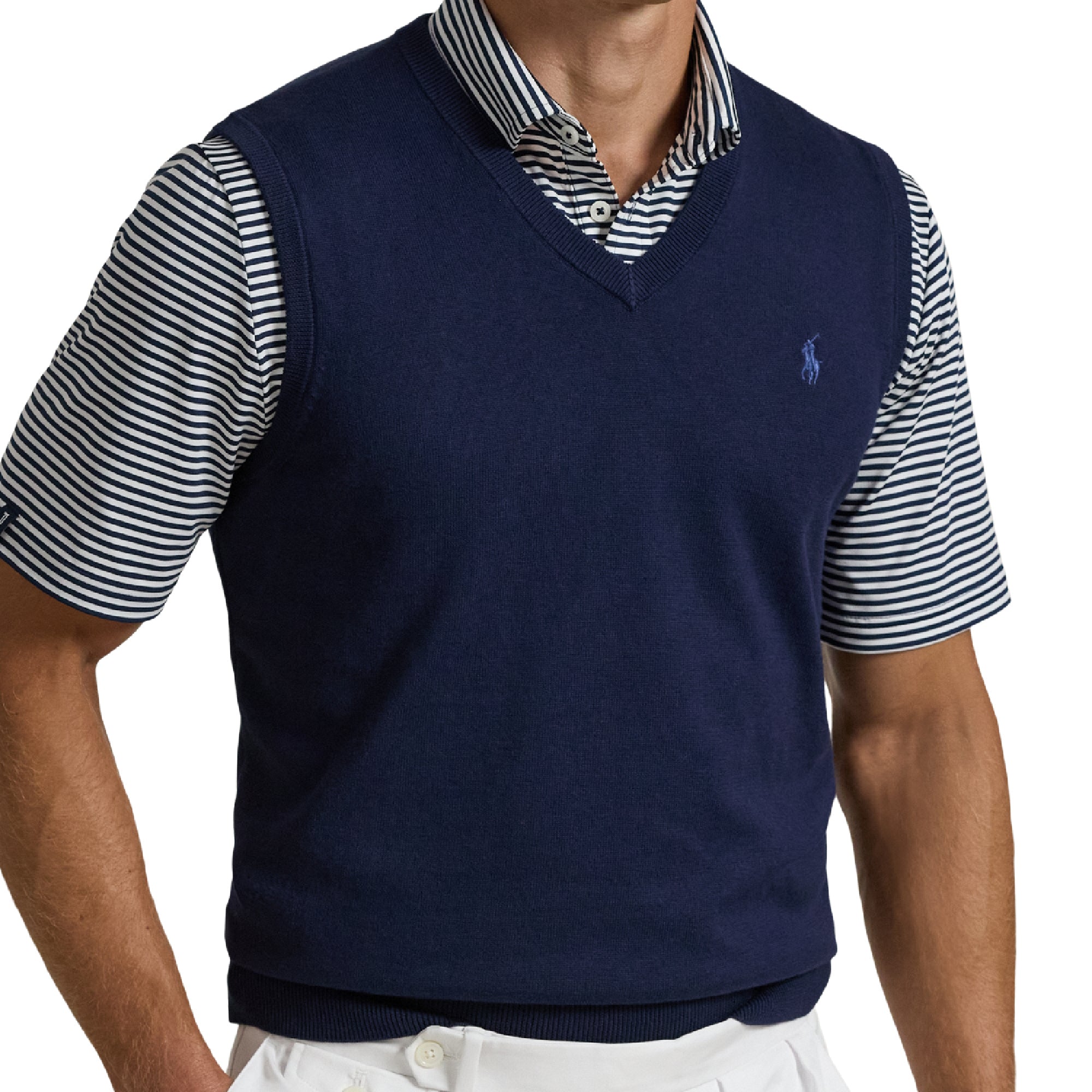 RLX Ralph Lauren Sweater V-Neck Vest - Refined Navy - 785931318