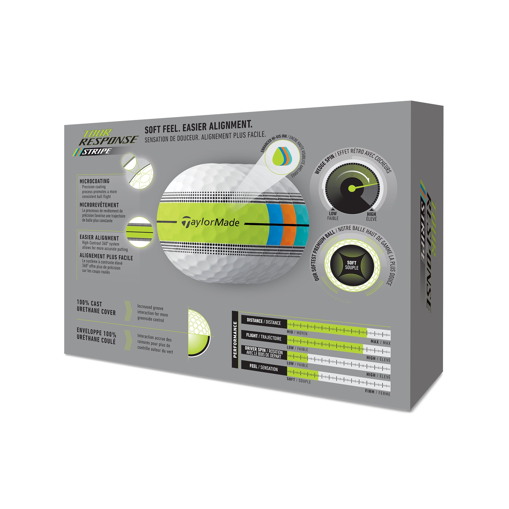 TaylorMade Tour Response Stripe Golf Balls 2026 - Neon Multi