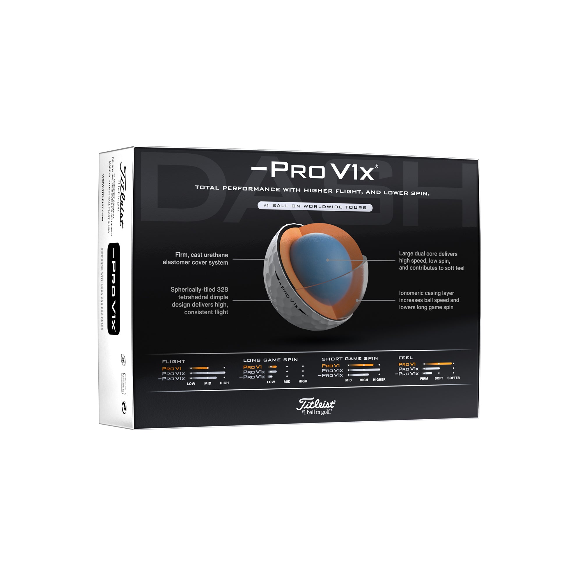 Titleist Pro V1x Left Dash Golf Balls 2025 White T204L6S