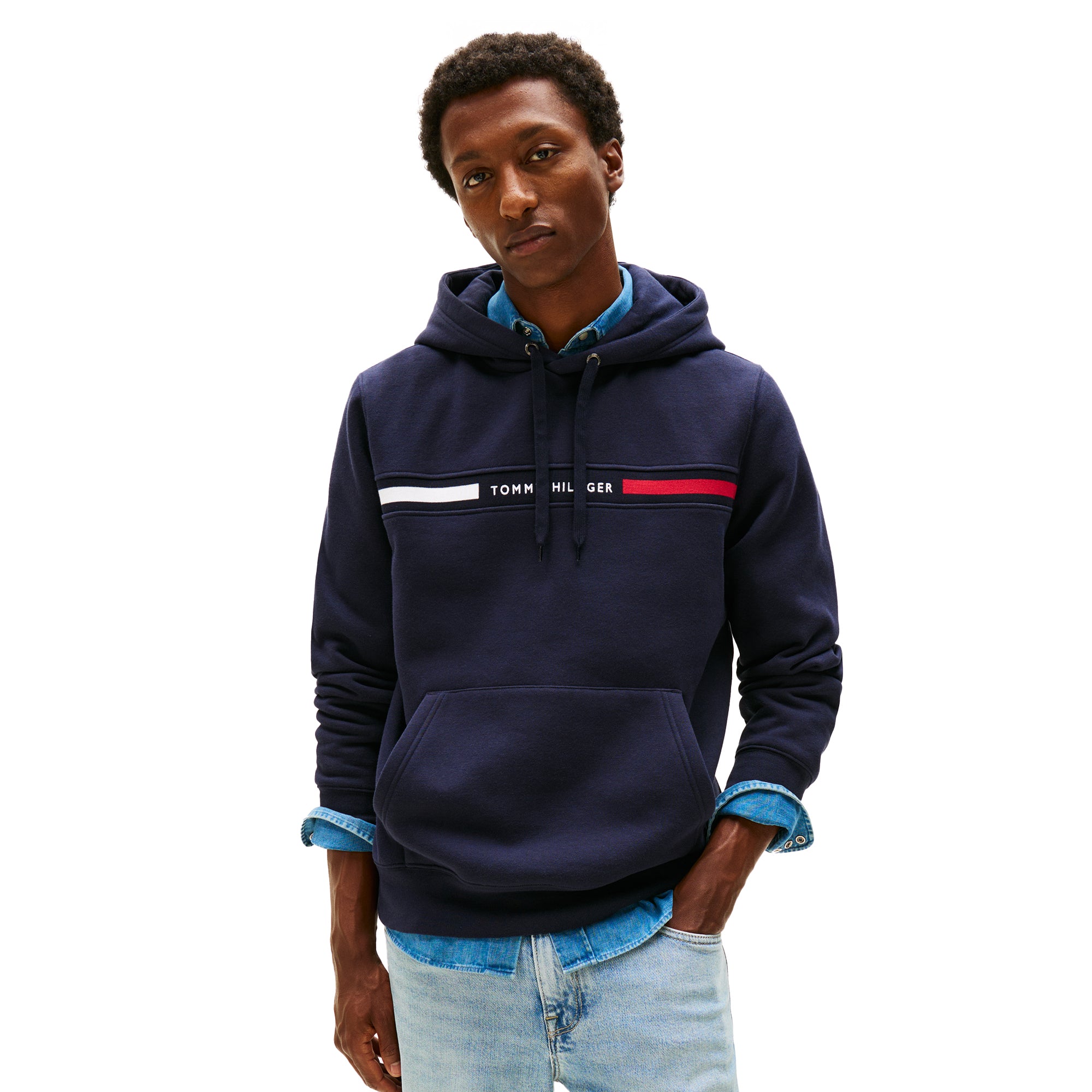 Tommy Hilfiger Chest Insert Hoodie - Desert Sky DW5 - MW0MW37361