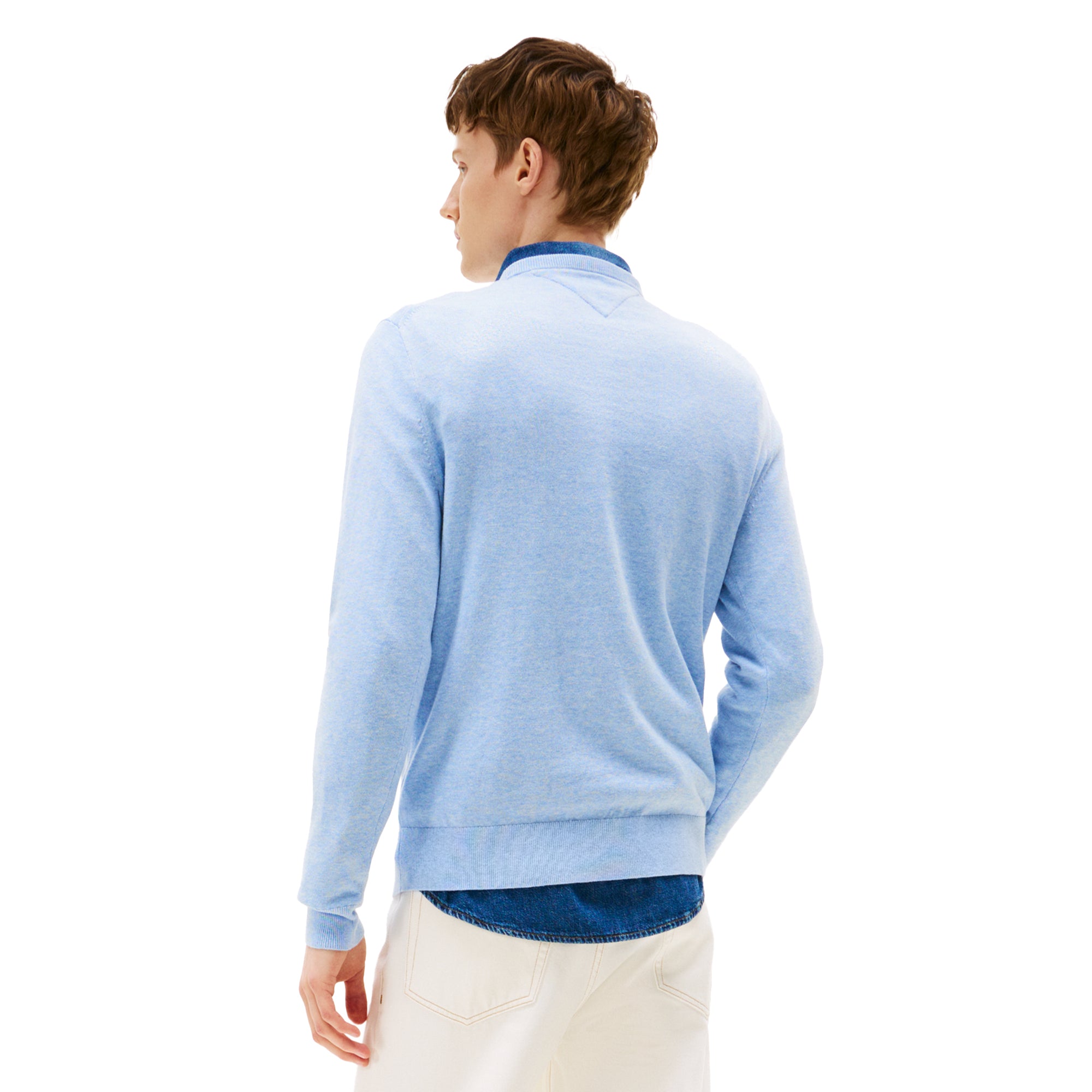 Tommy Hilfiger Essential Flag Crew Neck - Vessel Blue Heather DV5 