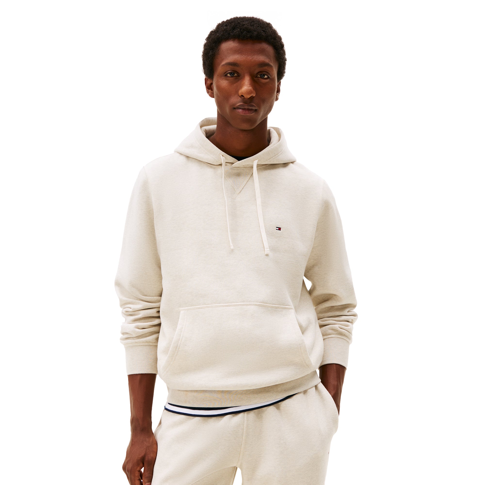 Tommy Hilfiger Essential Fleece Hoodie - Heathered Oatmilk HGF 