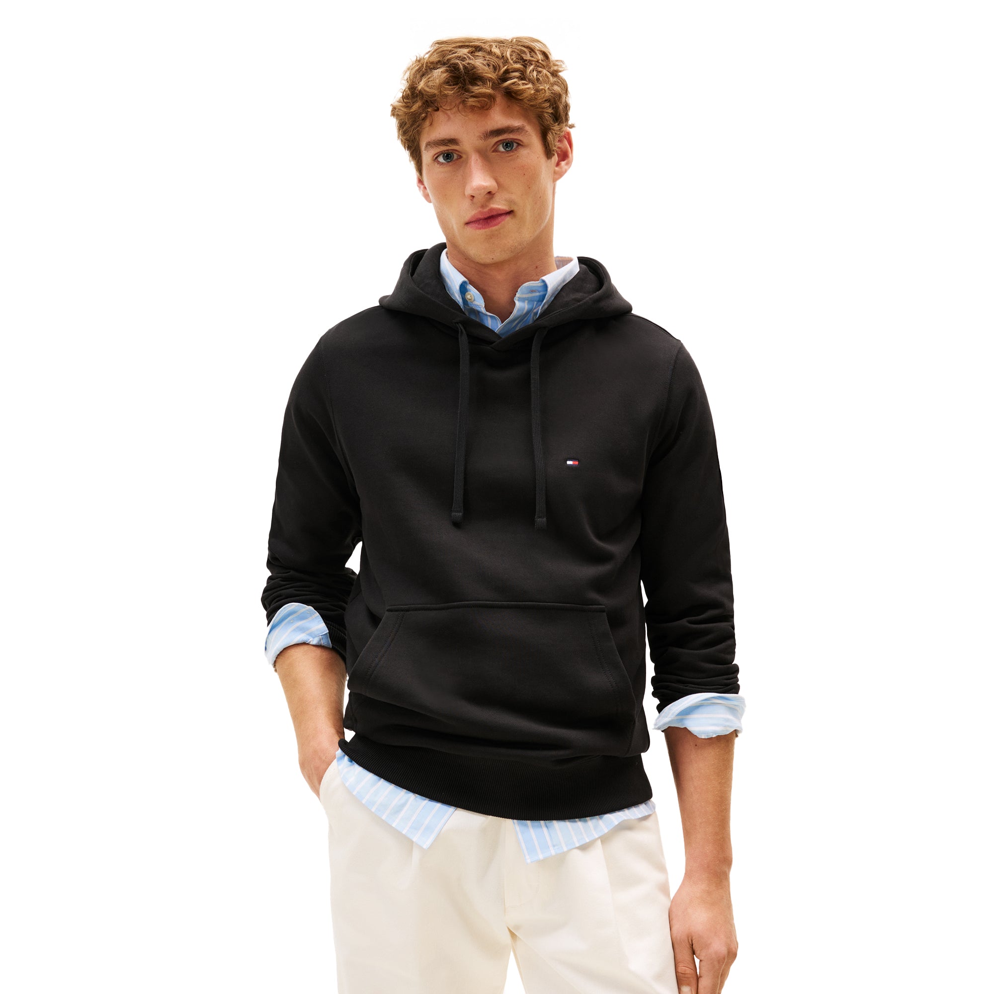 Tommy Hilfiger Essential Terry Hoodie - Black BDS - MW0MW37235-BDS 