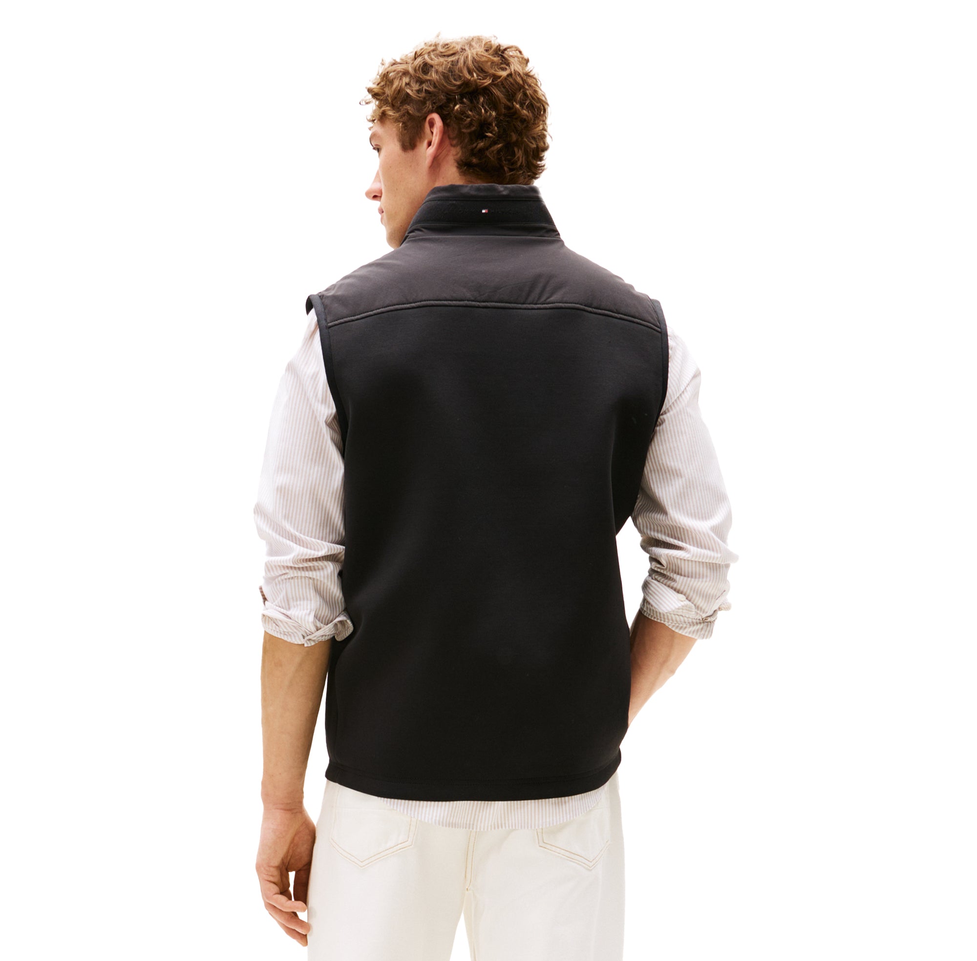 Tommy Hilfiger Performance Mixed Media Full Zip Golf Vest - Black