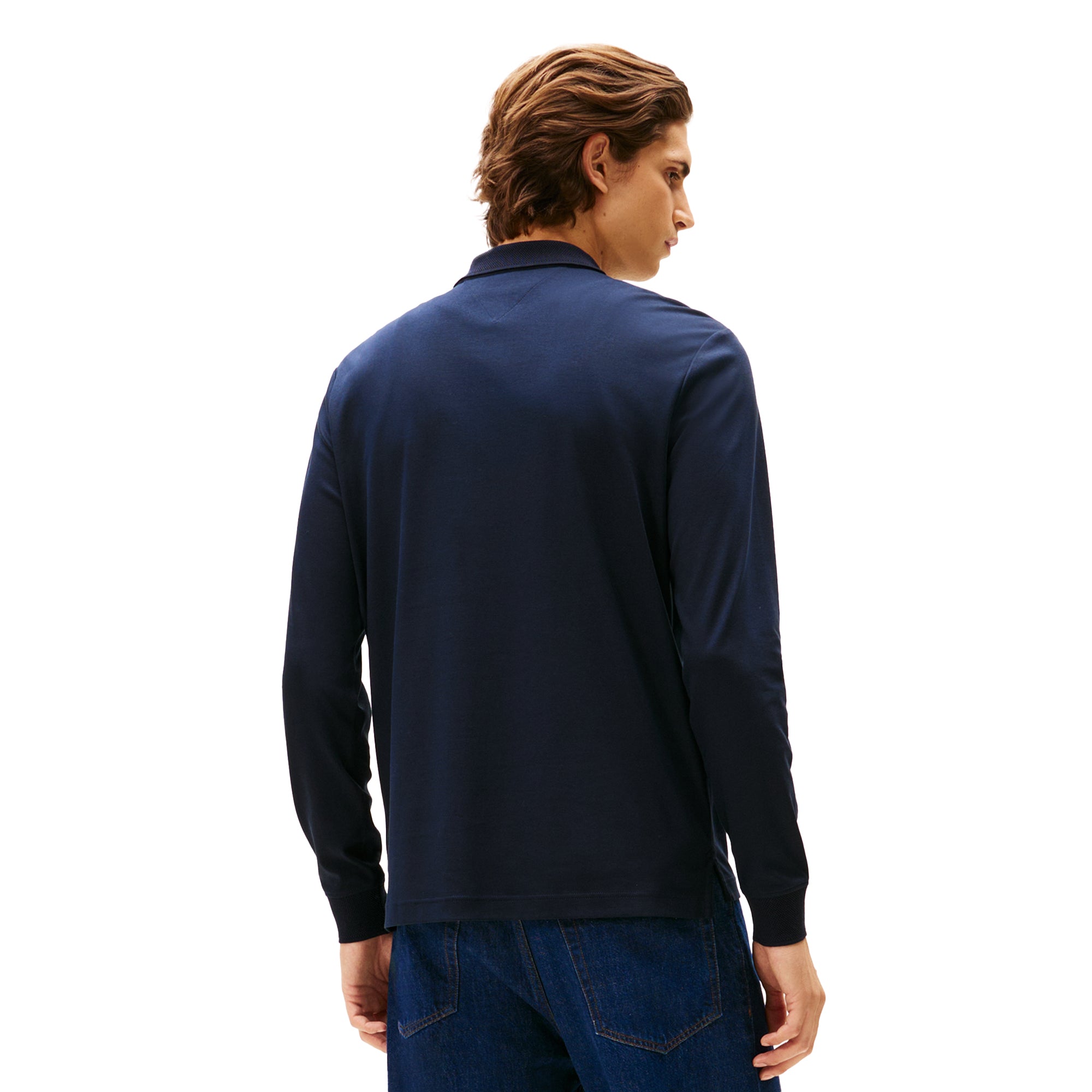 Tommy Hilfiger Sporty Interlock Zip Polo Shirt- Desert Sky DW5