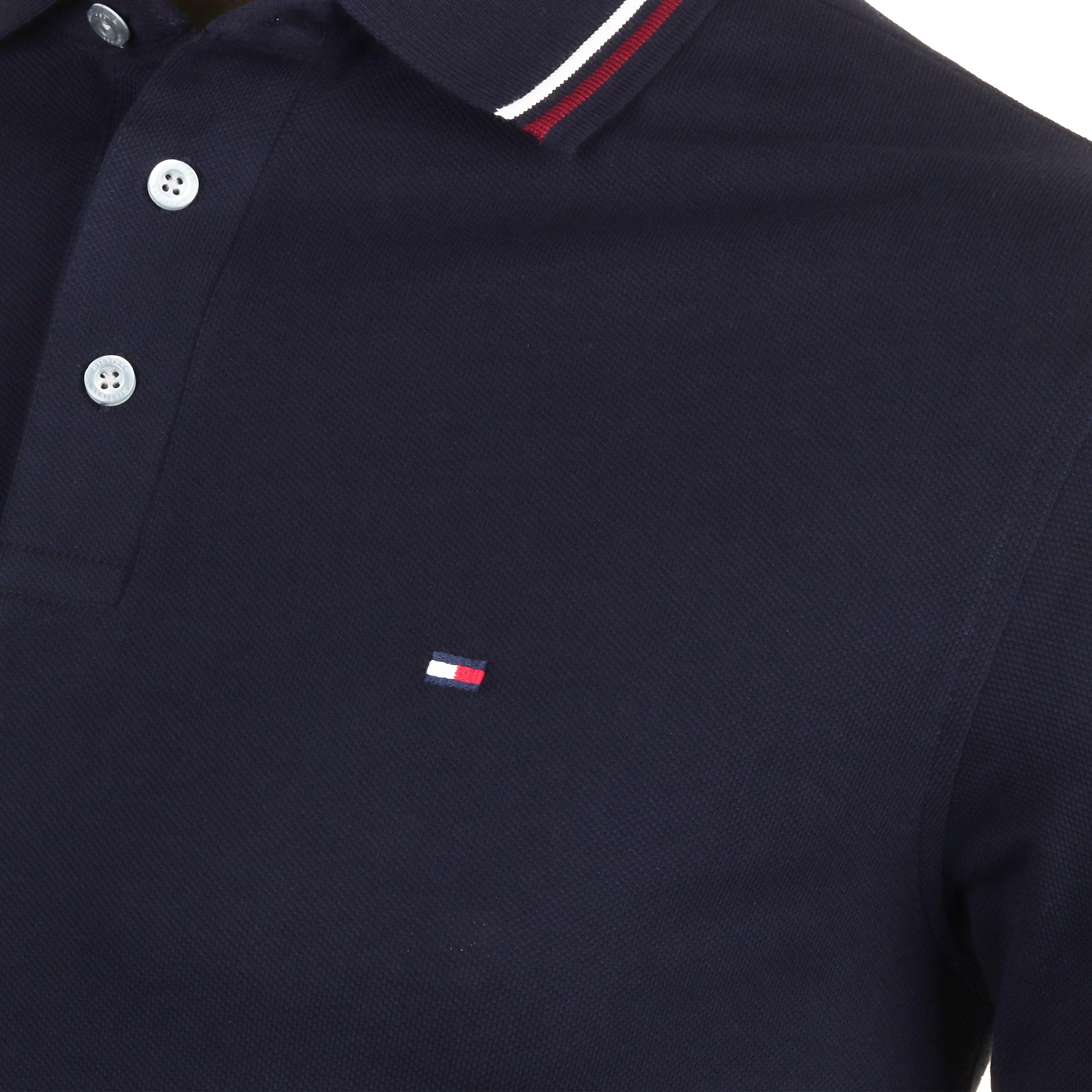 Tommy Hilfiger Tipped Slim Long Sleeve Polo Shirt Desert Sky DW5