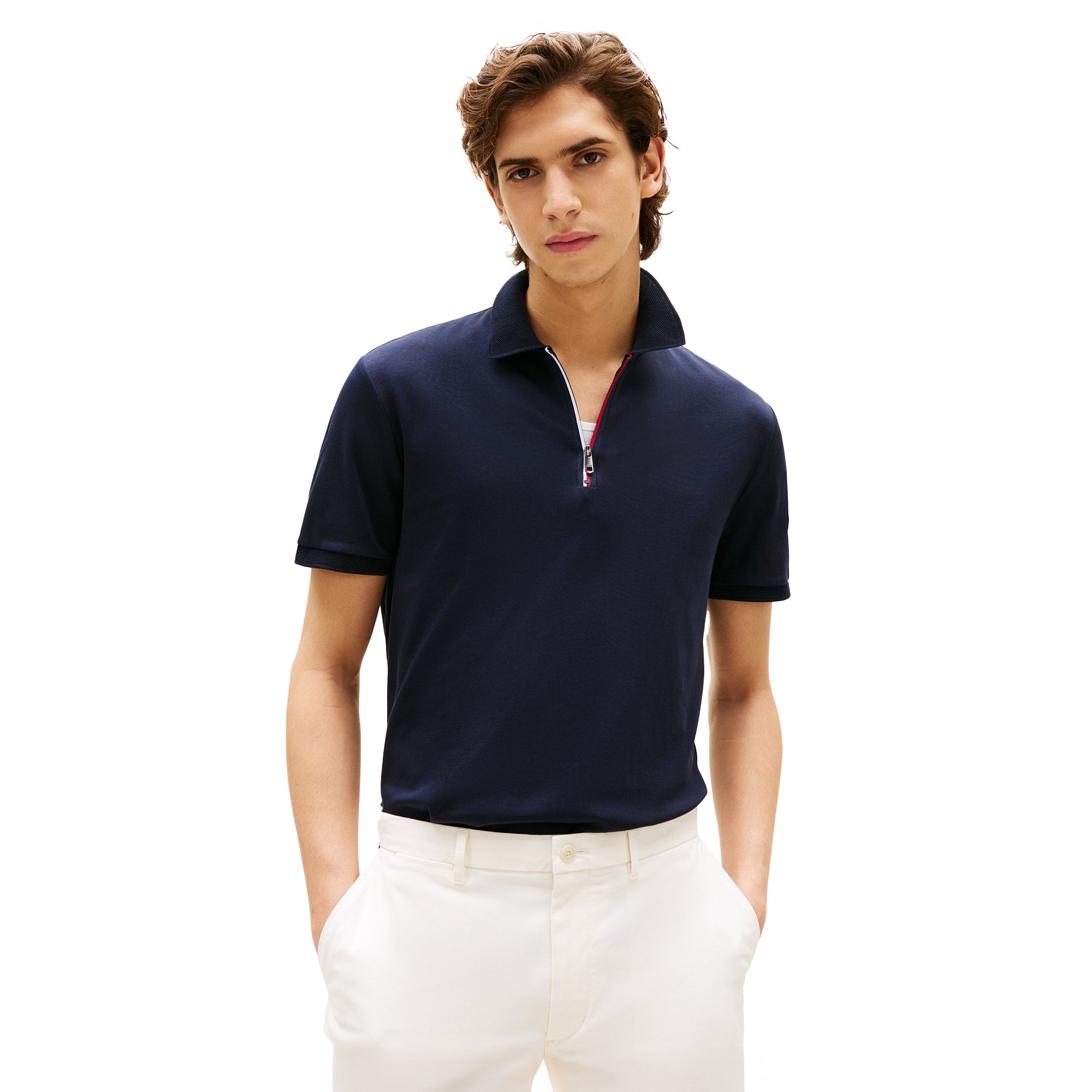 Tommy Hilfiger Zip Interlock Polo Shirt - Desert Sky DW5