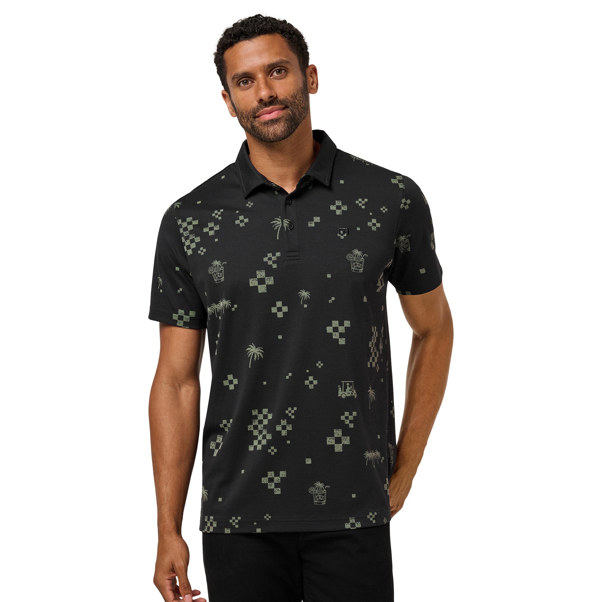 Mens TravisMathew Beverage Cart Polo - Black- A46179-BLK - Function18