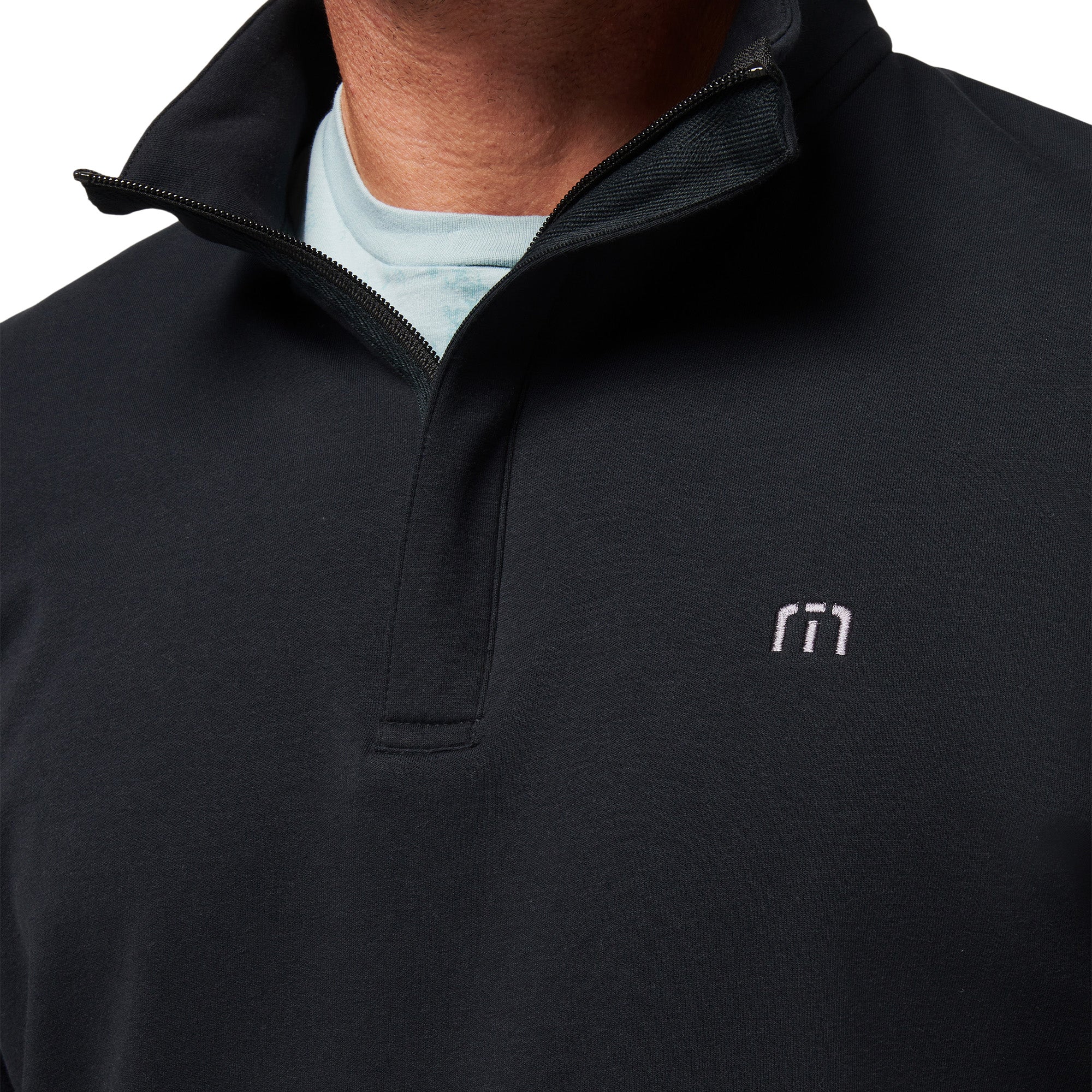 人気モデル Travis Mathew Golf 通気性ジャージ素材ニット 黒 Heater Pro Quarter Zip ∣ TravisMathew