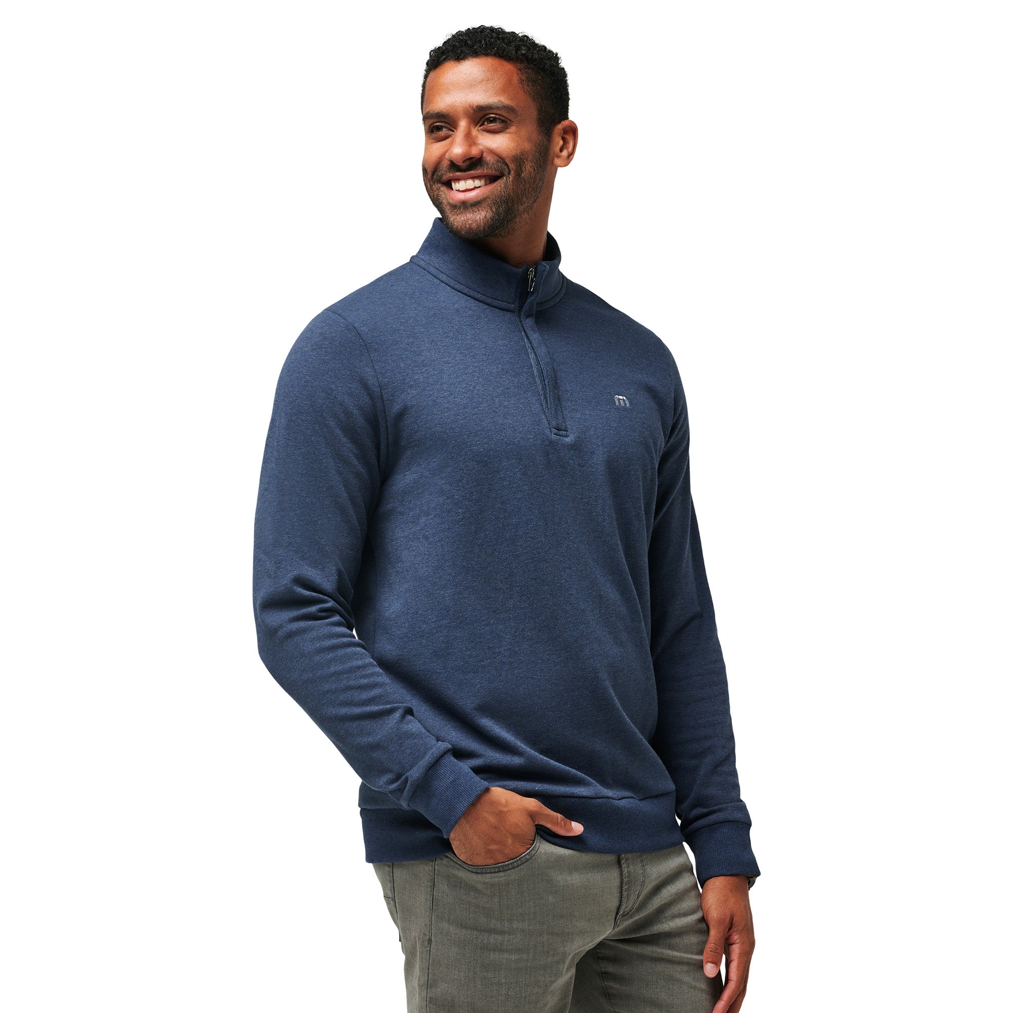 TravisMathew Cloud 2.0 1/4 Zip - Heather Blue - 1MS309-4HBL