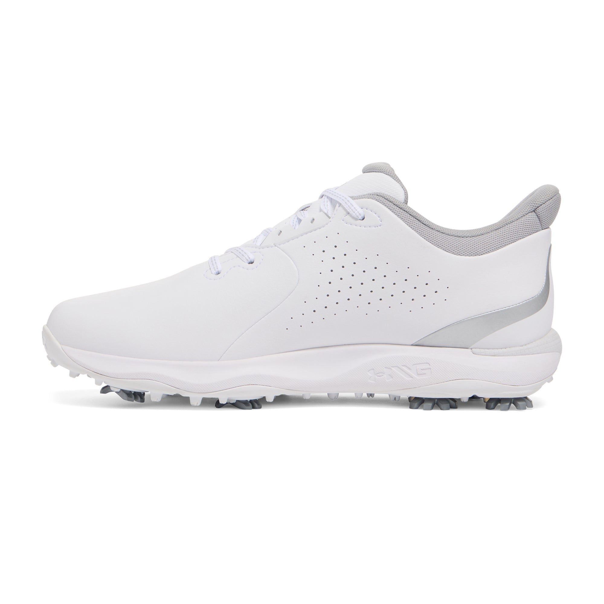 Under Armour Drive Fade White Metallic Silver Golf 3027878-101 Mens Size 10 Under Armour Drive Fade Golf Shoes - White/Metallic Silver  main image 2