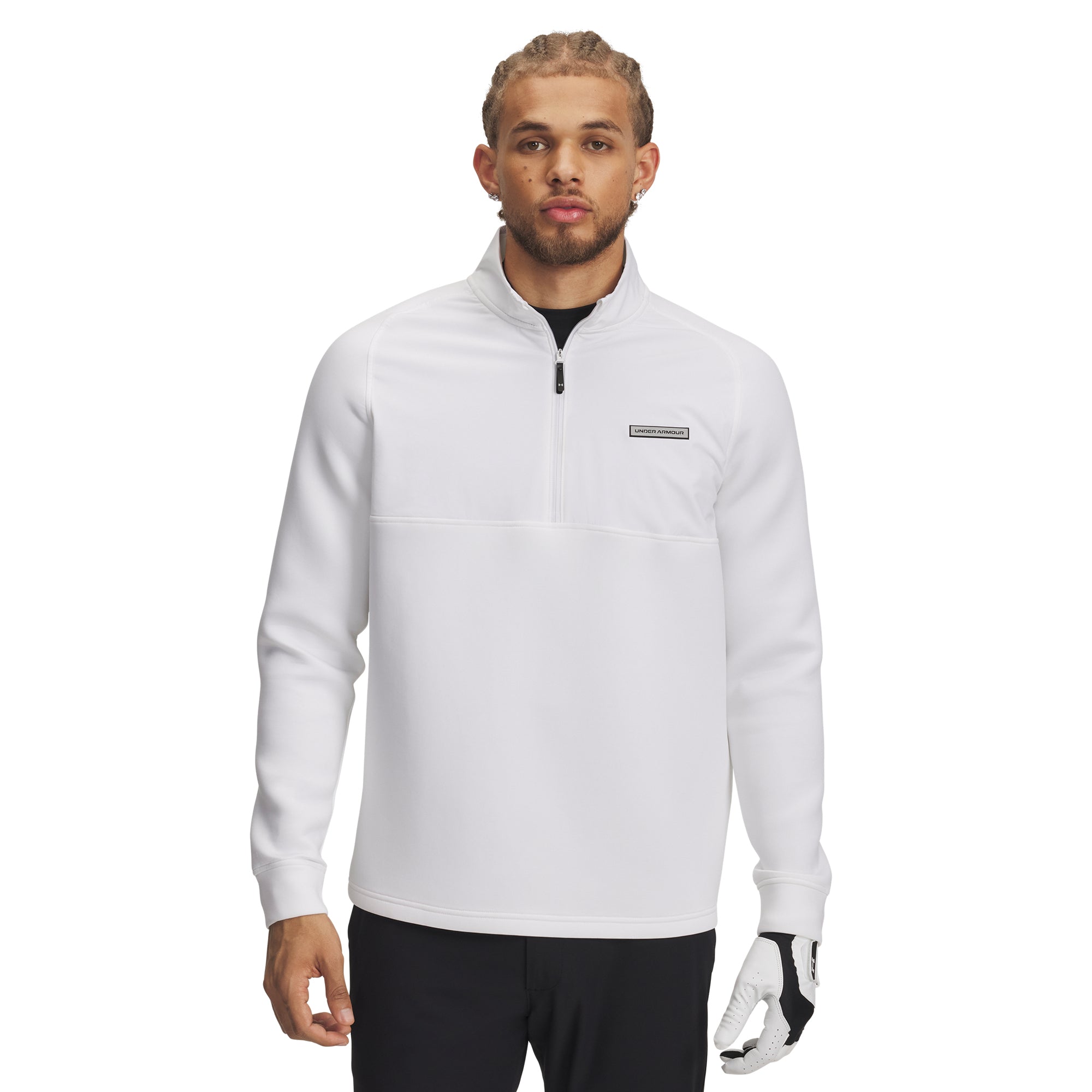 Under Armour Golf Drive Pro Hybrid 1/4 Zip Midlayer White/Black