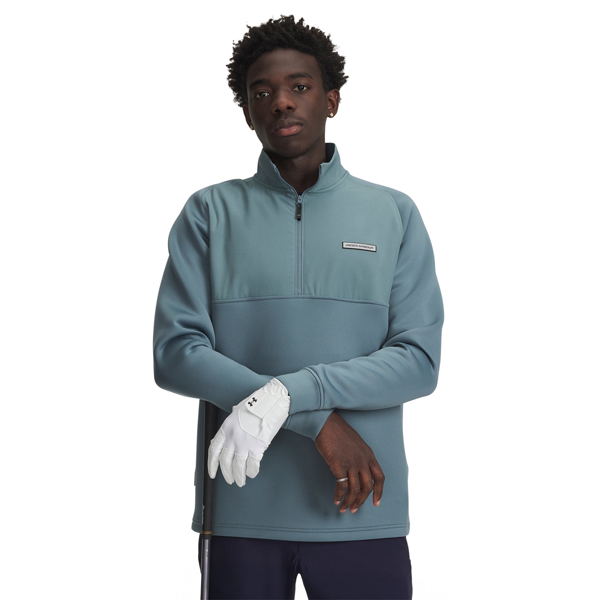 Under Armour Golf Drive Pro Hybrid 1/4 Zip Midlayer - Jasper Blue