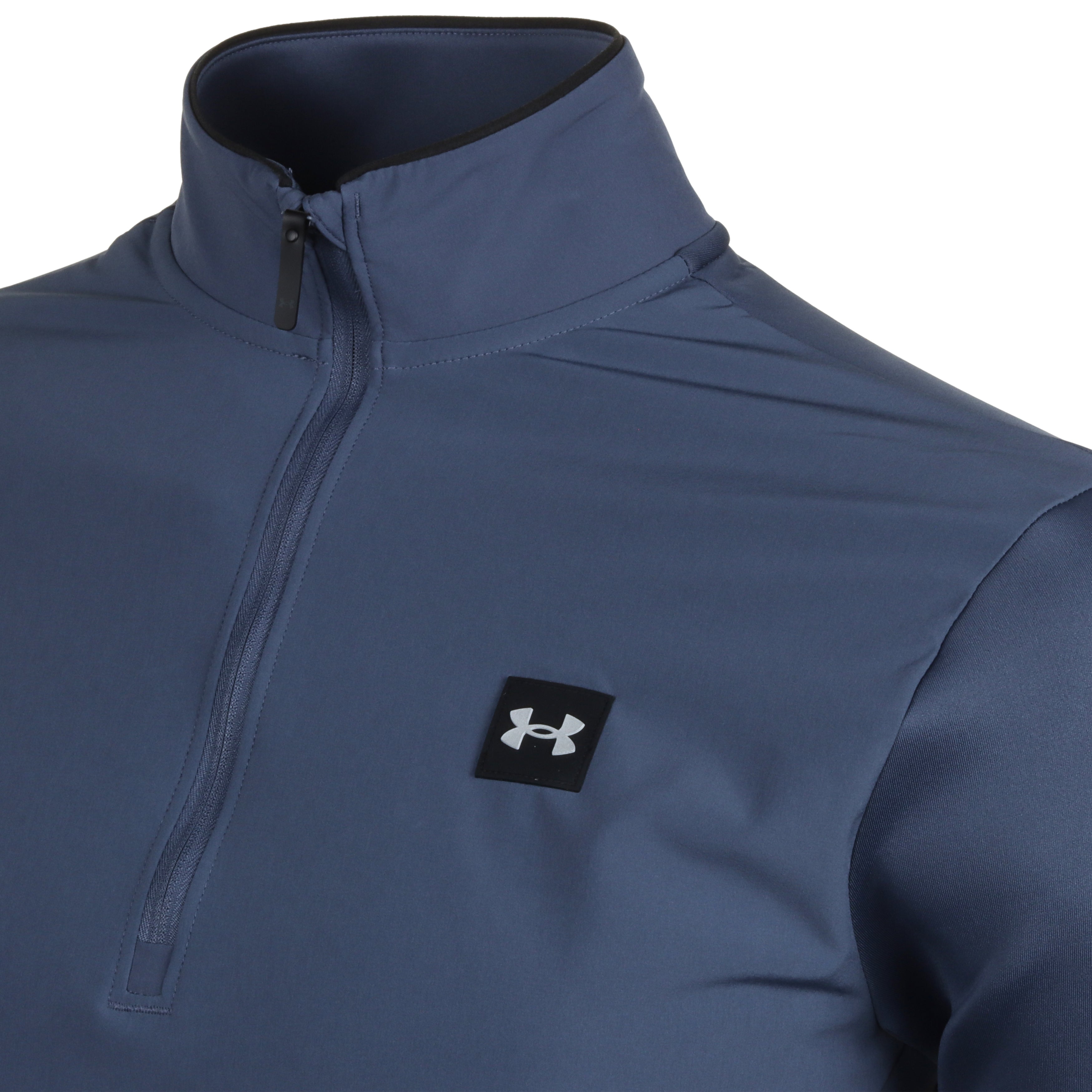 Under Armour Drive Pro Storm Hybrid Half-Zip Golf Jacket - Downpour Grey/Silver Under Armour Drive Pro Storm Hybrid Half-Zip Golf Jacket - Downpour Grey/Silver