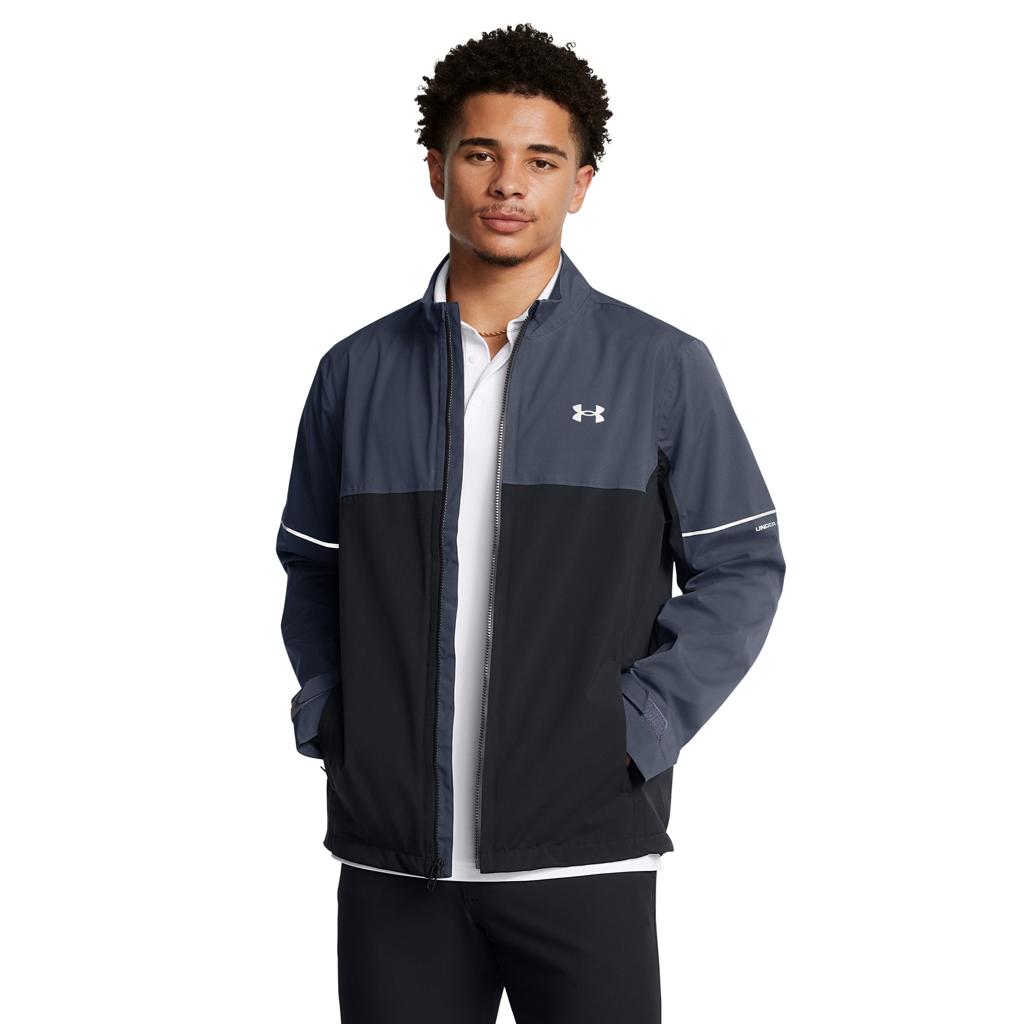 Under Armour Golf Drive Rain Jacket Downpour Grey/Black/Metallic