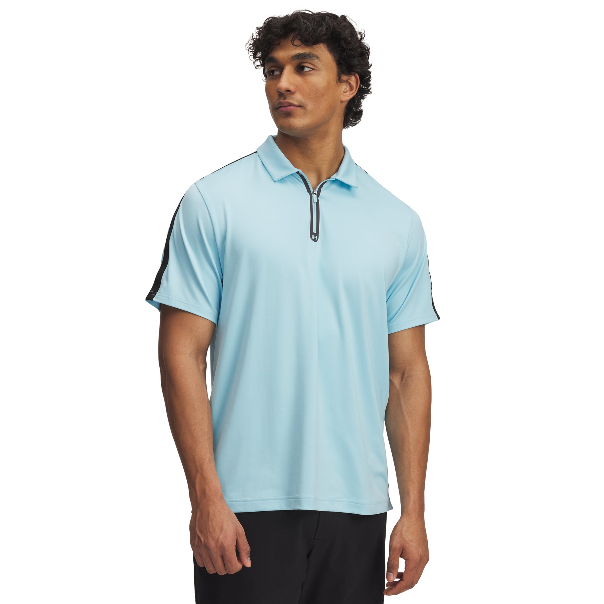 Under Armour Golf Drive Zip Polo - Stream/Black 494