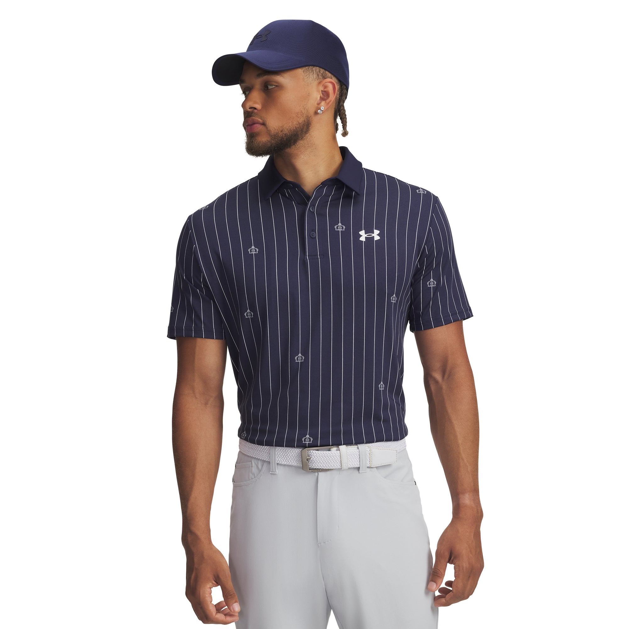 Under Armour Golf Playoff 3.0 Printed Shirt - Midnight Navy/White
