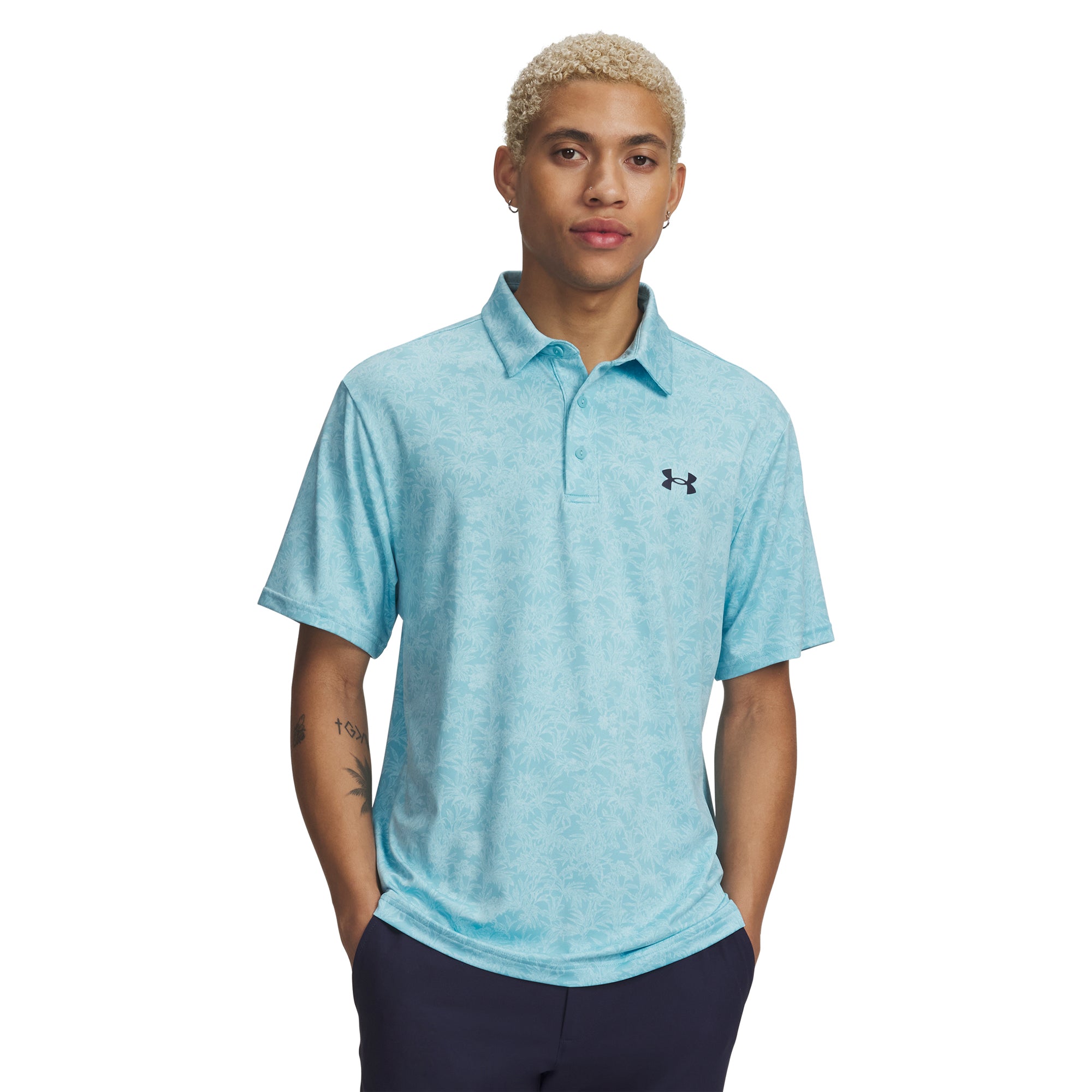 Under Armour Golf Playoff 3.0 Printed Shirt - Blue Haze / Midnight