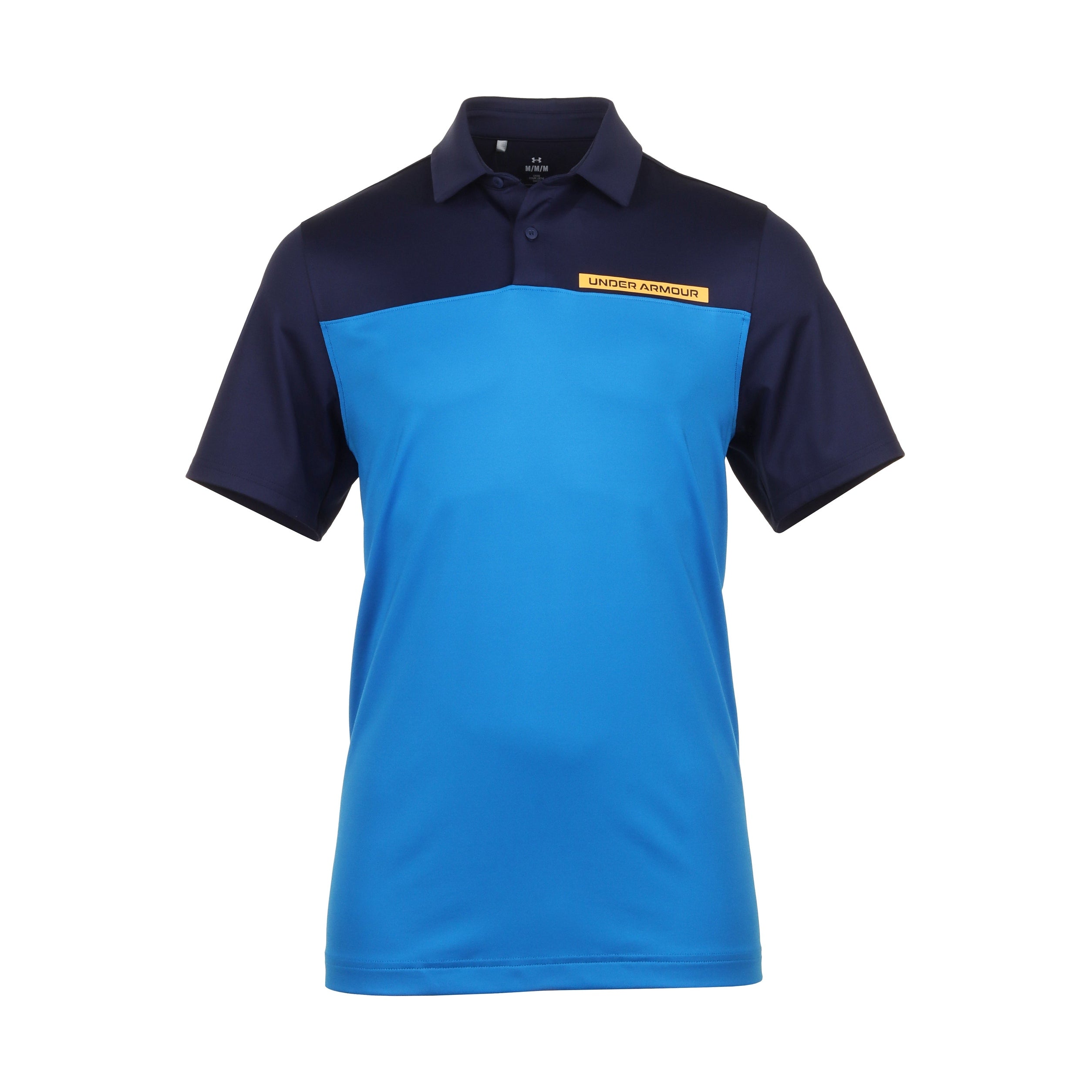 Under Armour Golf T2G Colour Block Shirt 1383139 Photon Blue Midnight Navy Nova Orange 406 Function18 Restrictedgs
