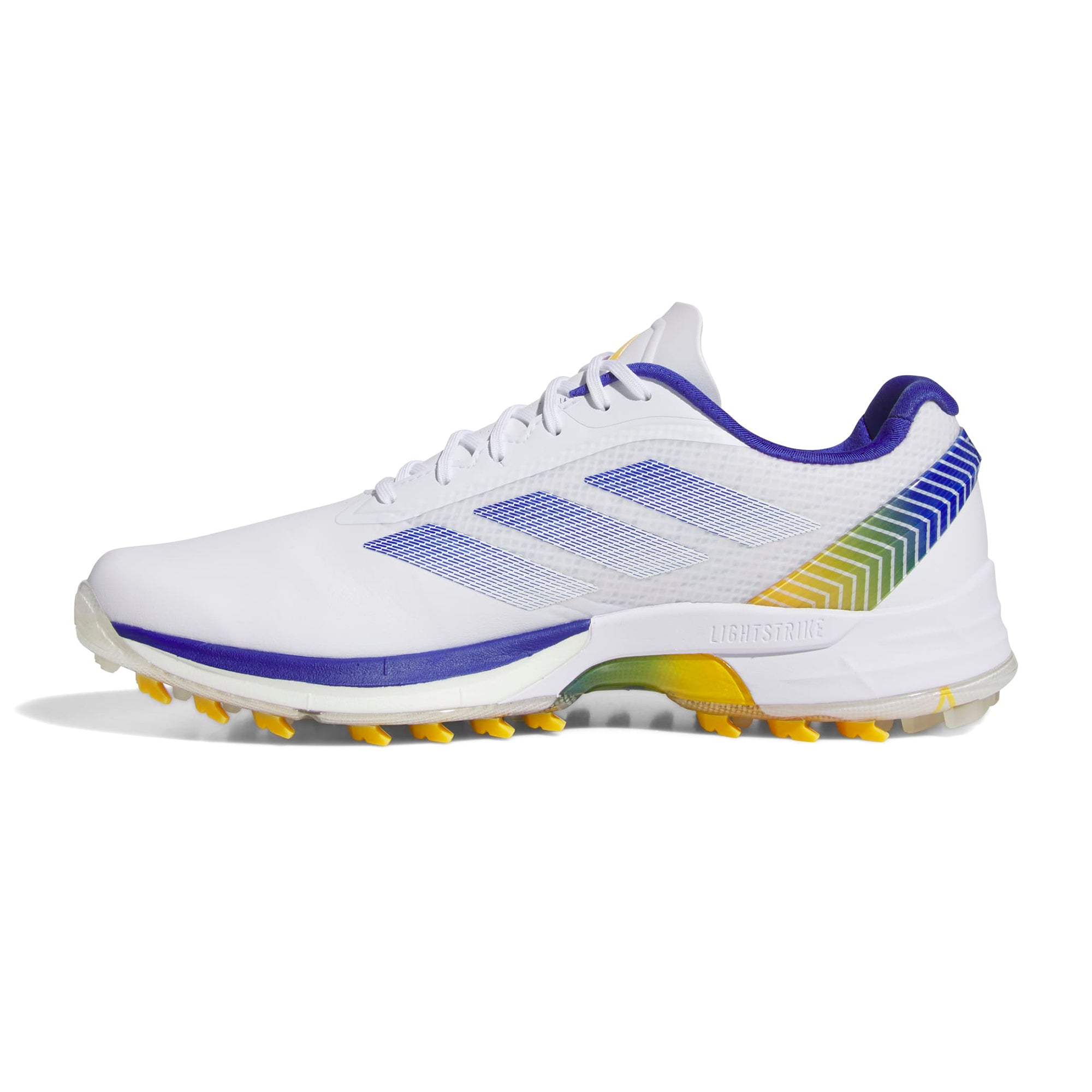 adidas Adizero ZG Team Europe Golf Shoes - White/Lucid Blue/Yellow - JS1897  - Function18