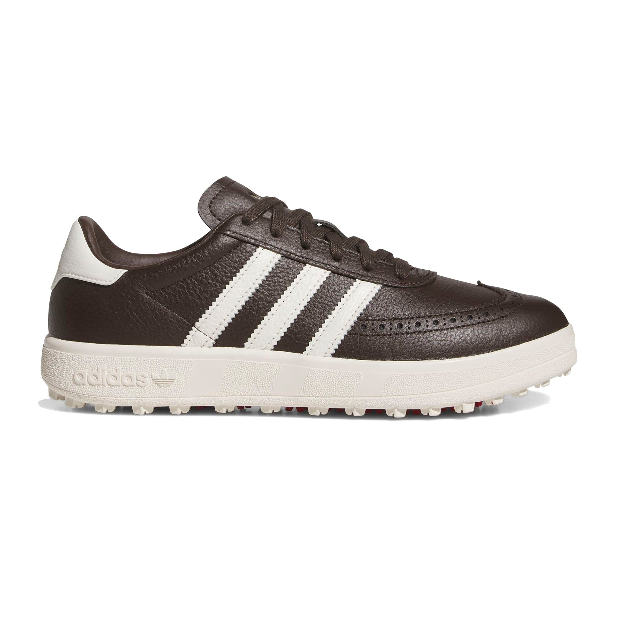 adidas Coursecup Spikeless Golf Shoes Dark Brown/White/Scarlet