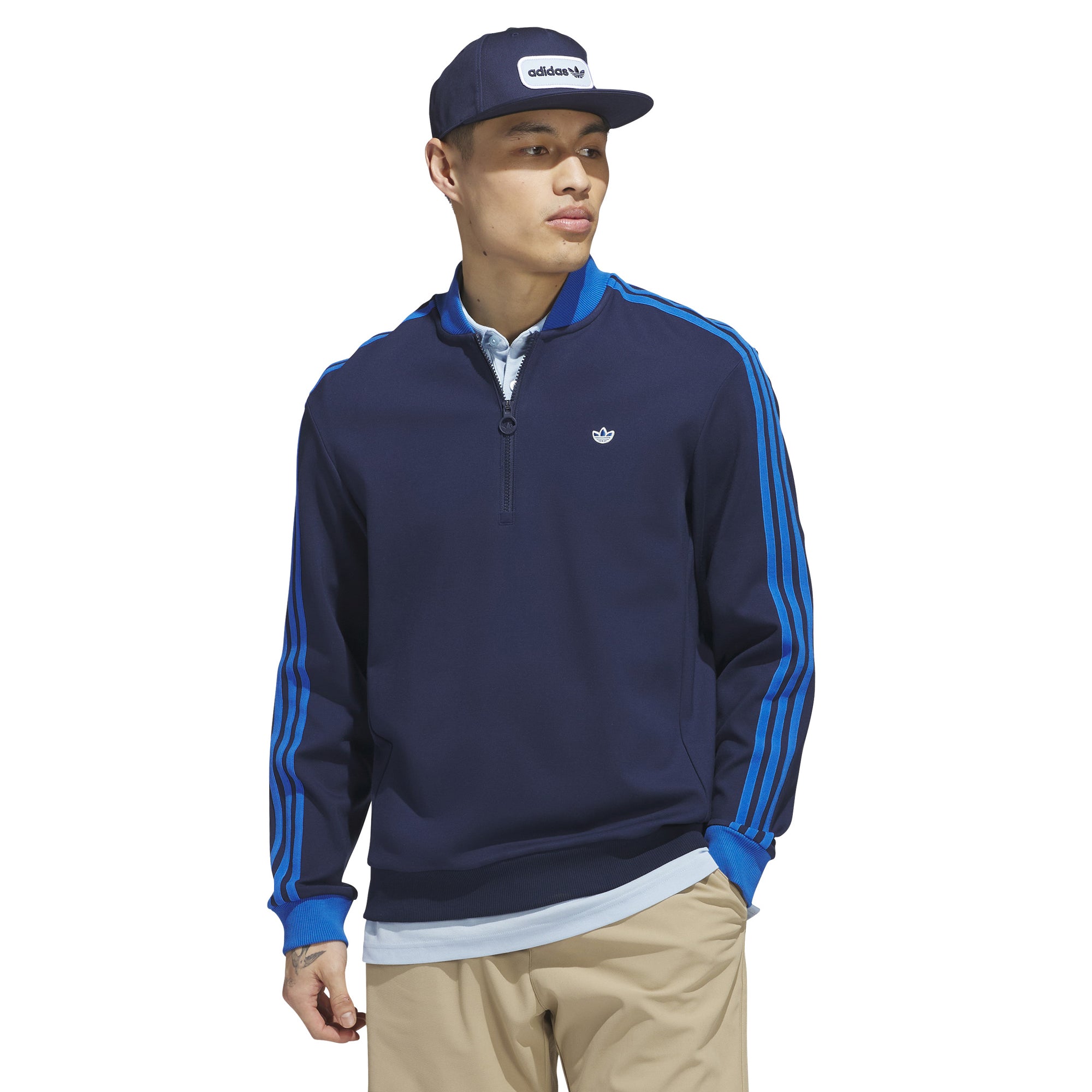 adidas Golf Originals 3-Stripes 1/4 Zip - Night Indigo