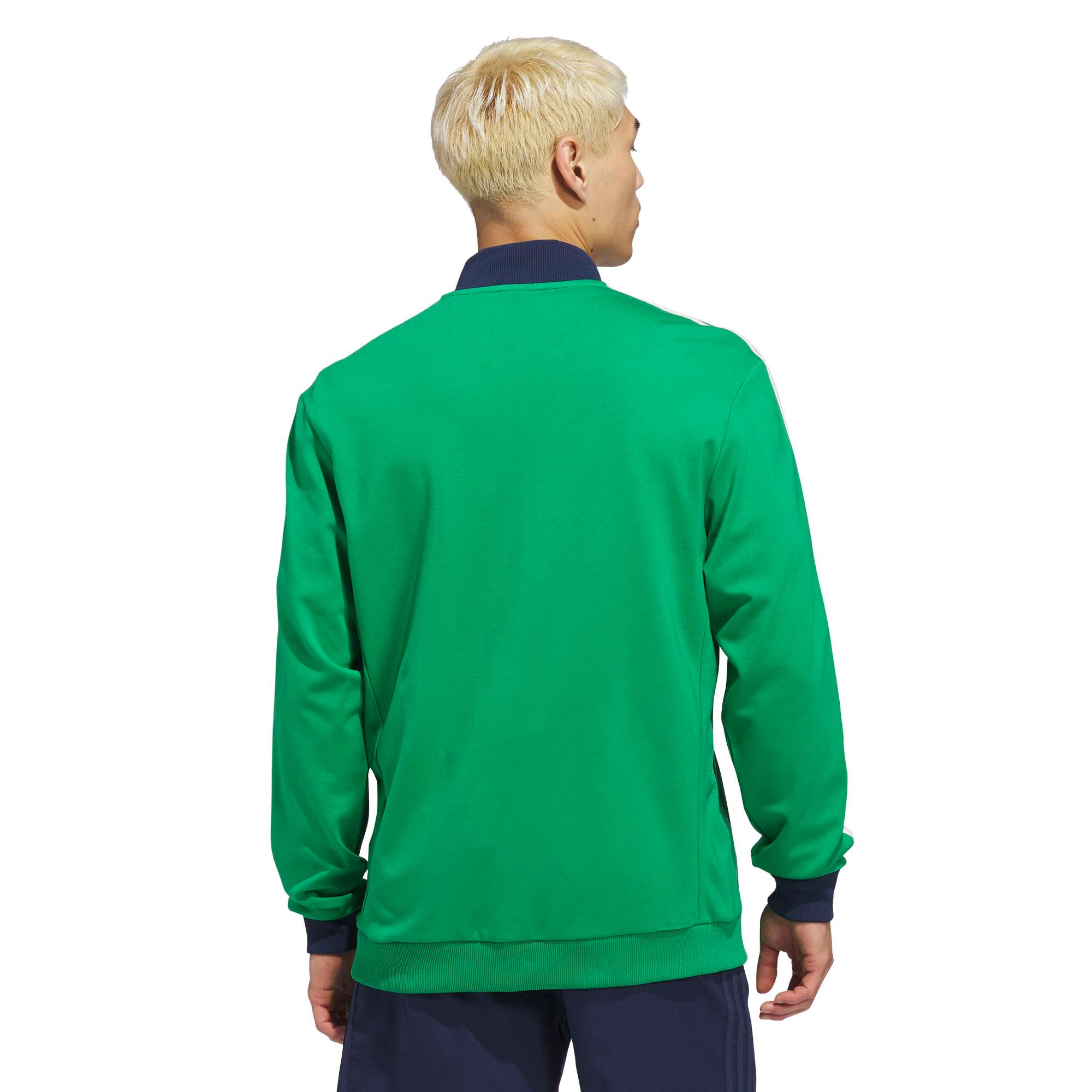 adidas Golf Originals 3-Stripes 1/4 Zip - Green/Night Indigo 