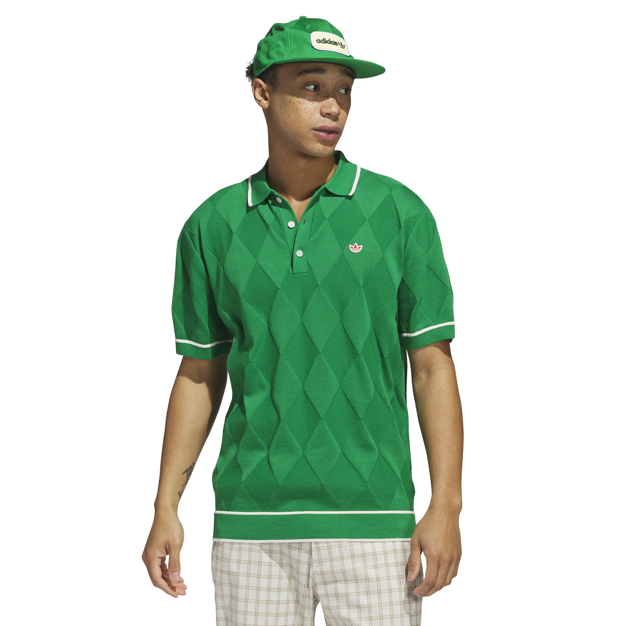 adidas Golf Originals Argyle Knit Shirt Green JC6761 Function18