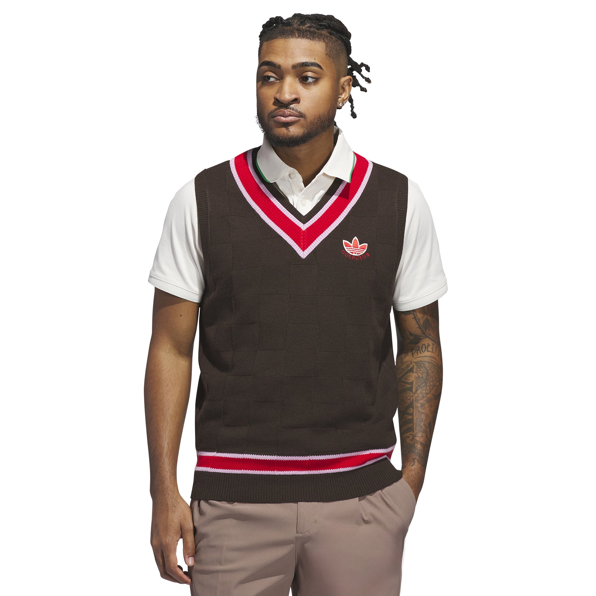 adidas Golf Originals Knit Vest - Dark Brown - JW9862 - Function18