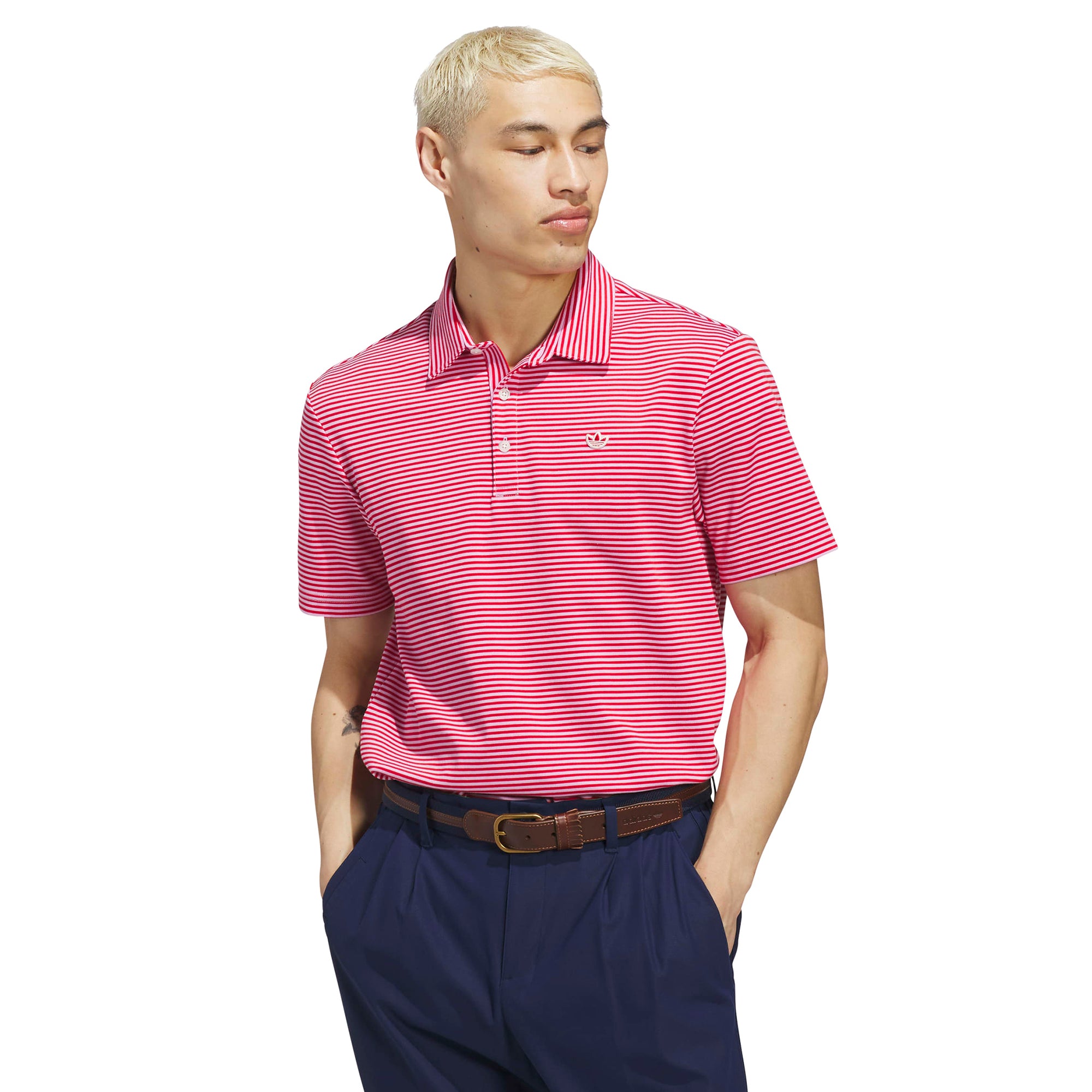 adidas Golf Originals Knitted Stripe Shirt Bliss Lilac/Better