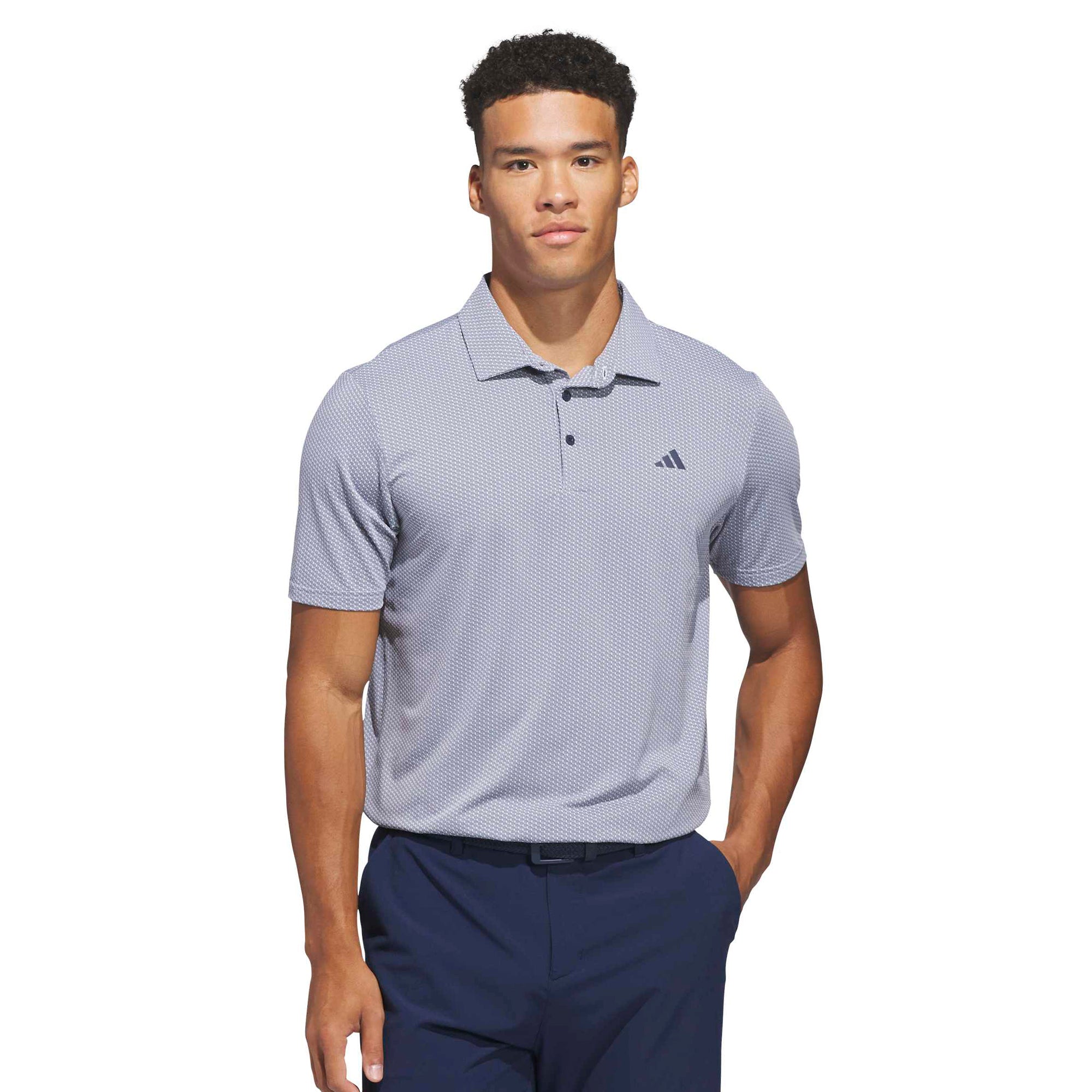 adidas Golf Performance Textured Shirt - White/Collegiate Navy