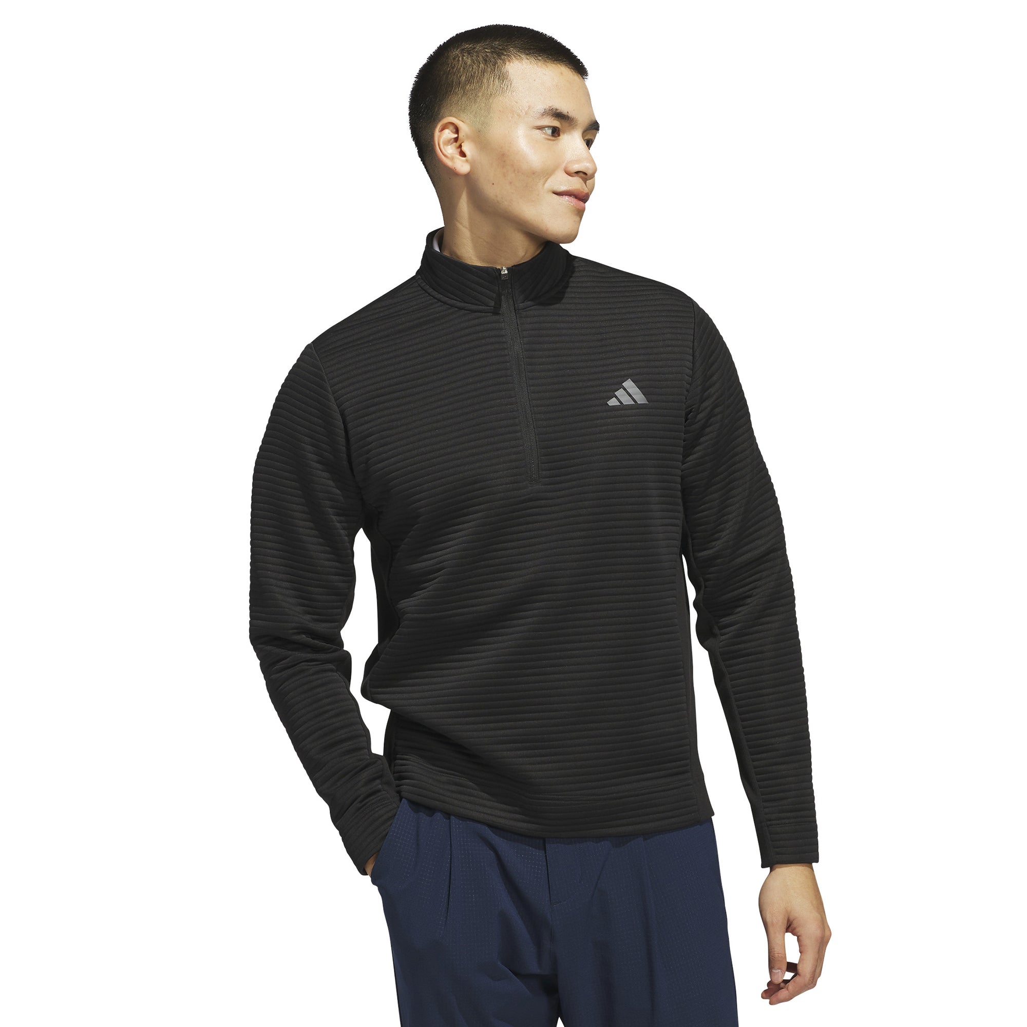 adidas Golf Ultimate365 DWR Textured 1/4 Zip - Black - JJ1751 adidas Golf Ultimate365 DWR Textured 1/4 Zip - Black - JJ1751
